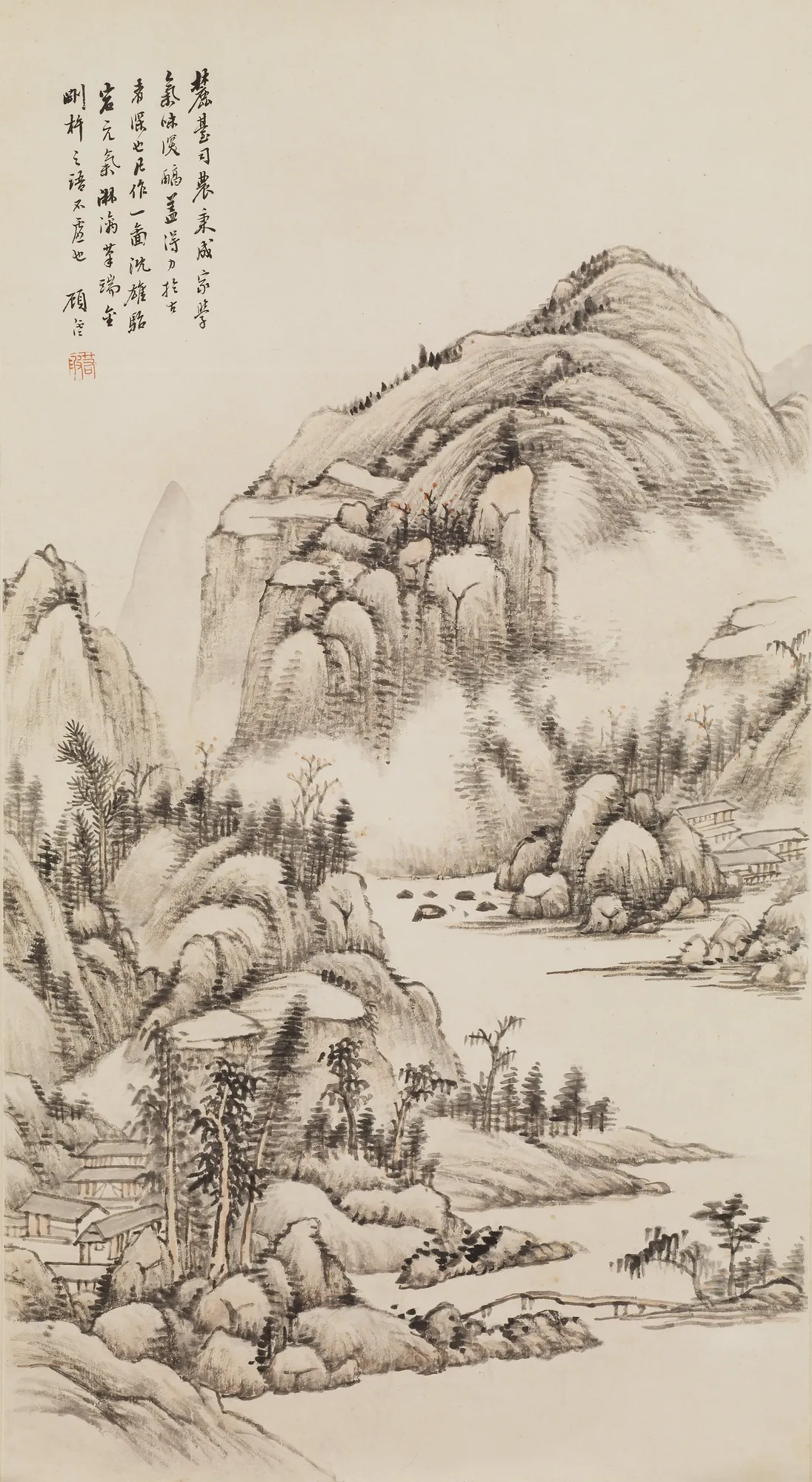 Landscape in the Manner of Wang Yuanqi