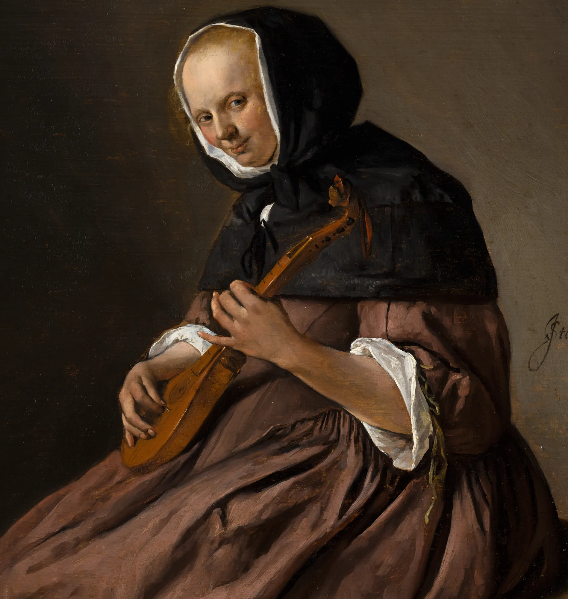 Woman Playing the Cittern