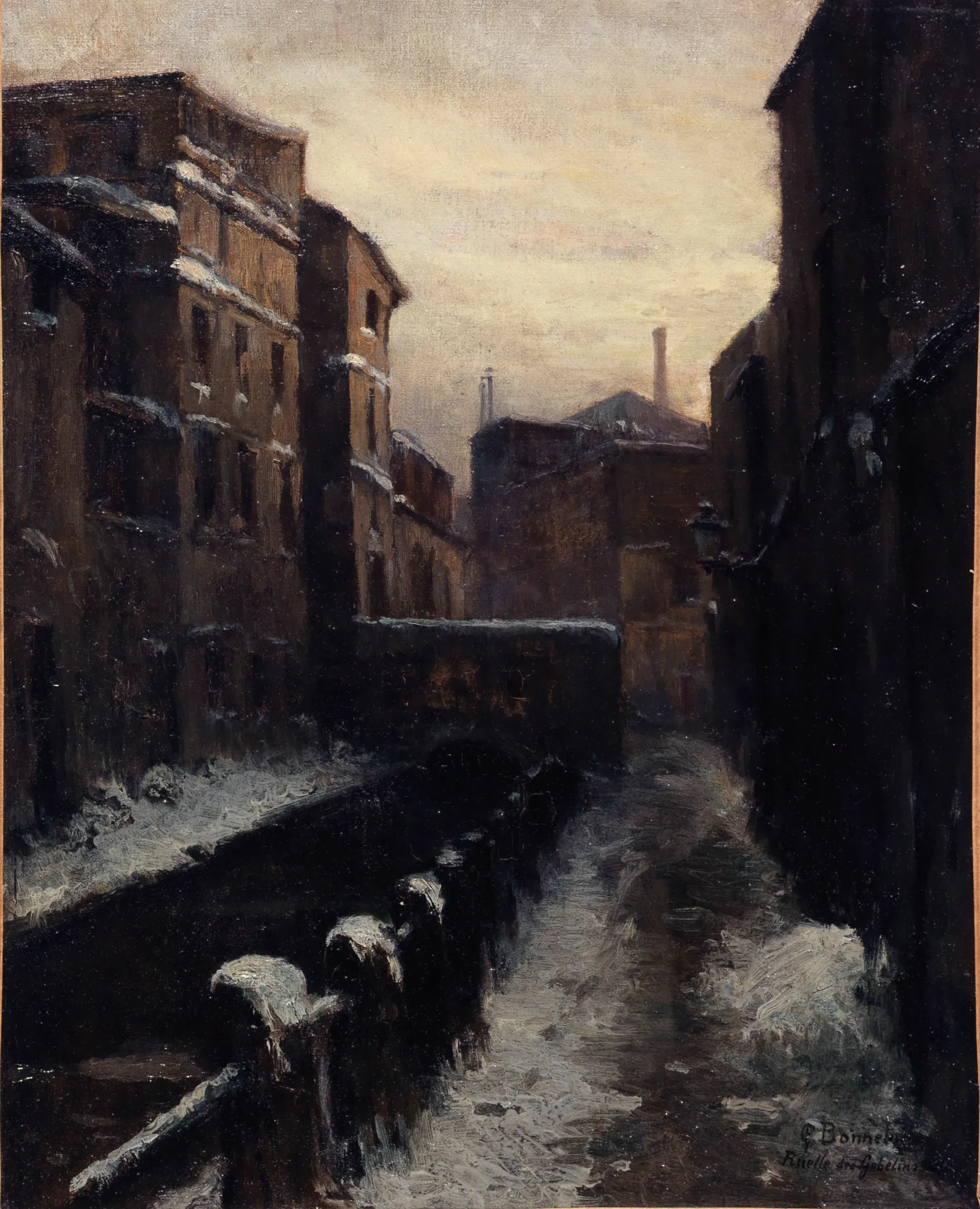 Vue de la Bièvre, ruelle des Gobelins (Effet de neige)