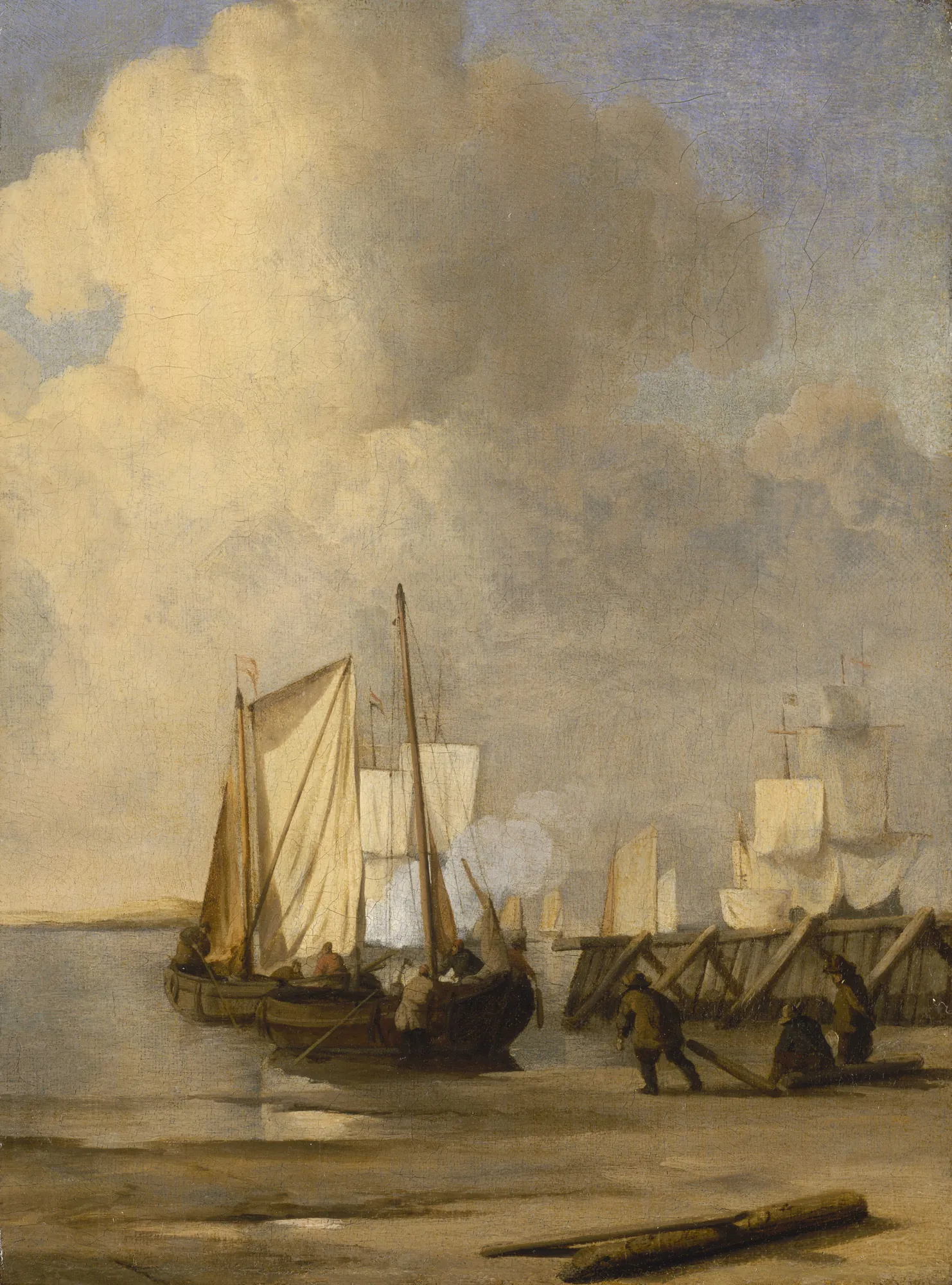 A Kaag Coming Ashore Near a Groyne