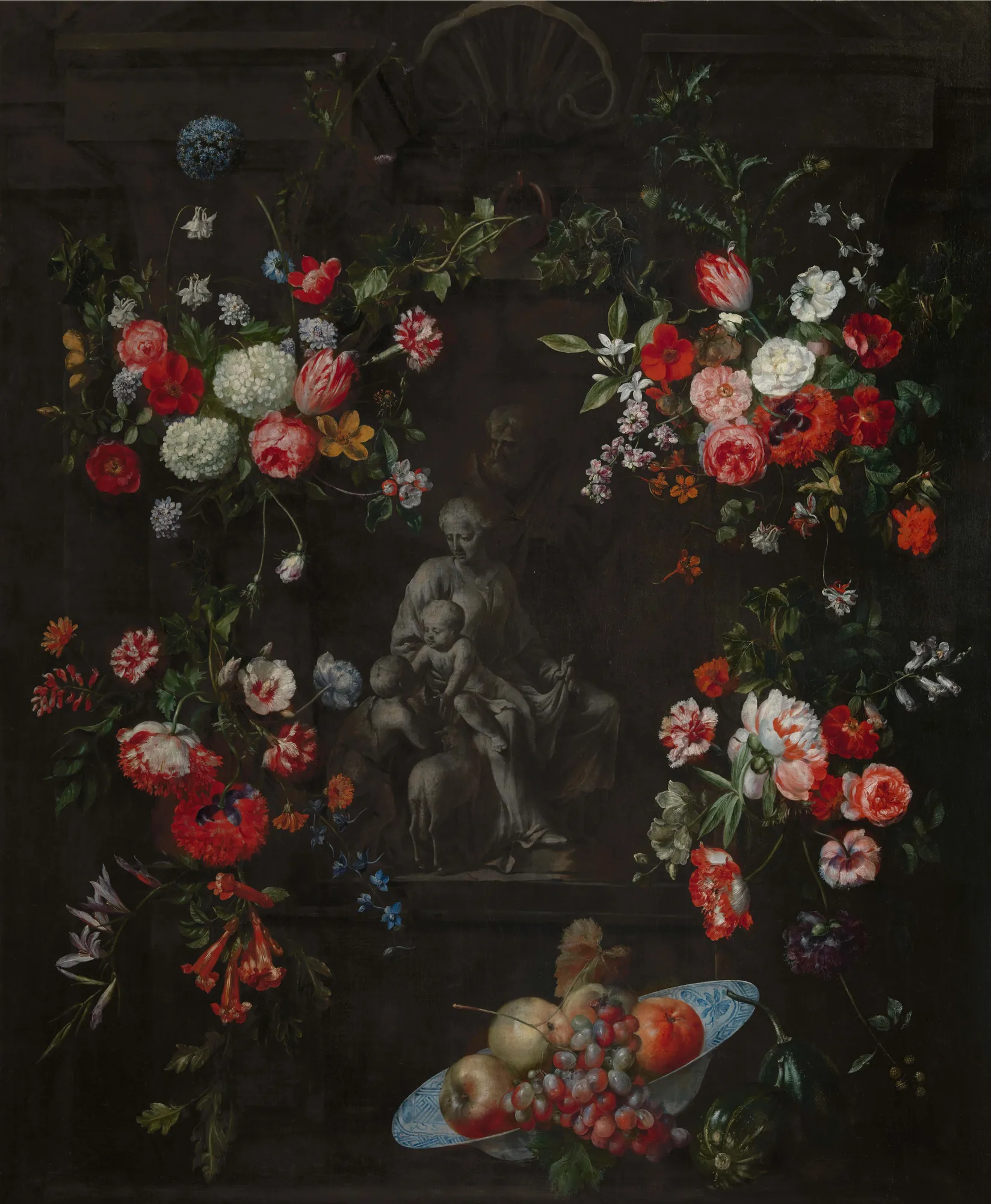 Garland as a Frame around The Holy Family