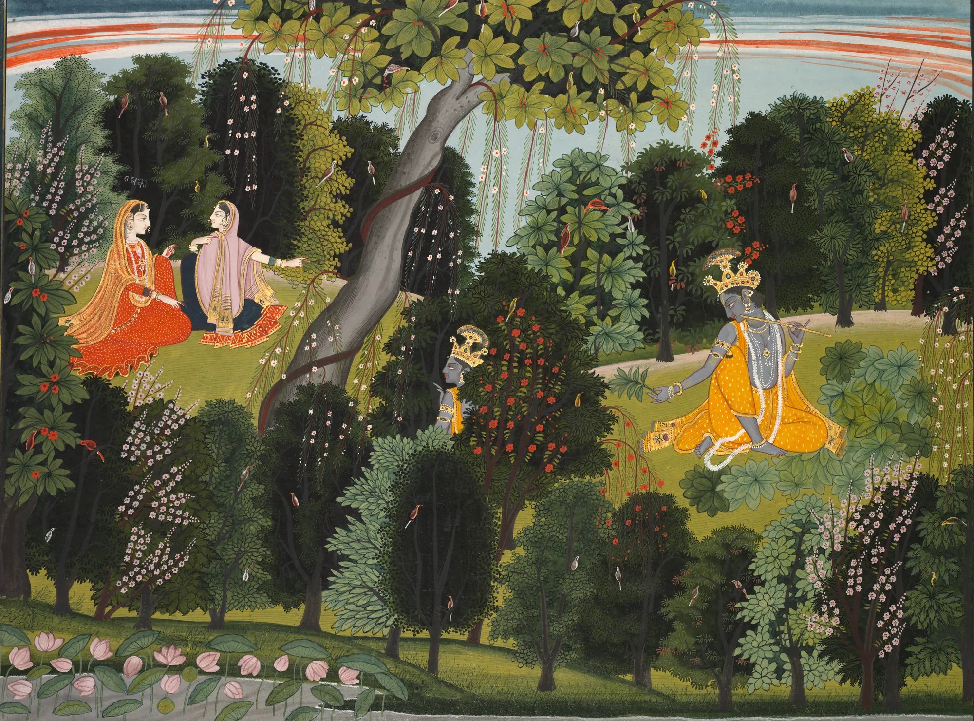 Sakhi Persuades Radha to Meet Krishna