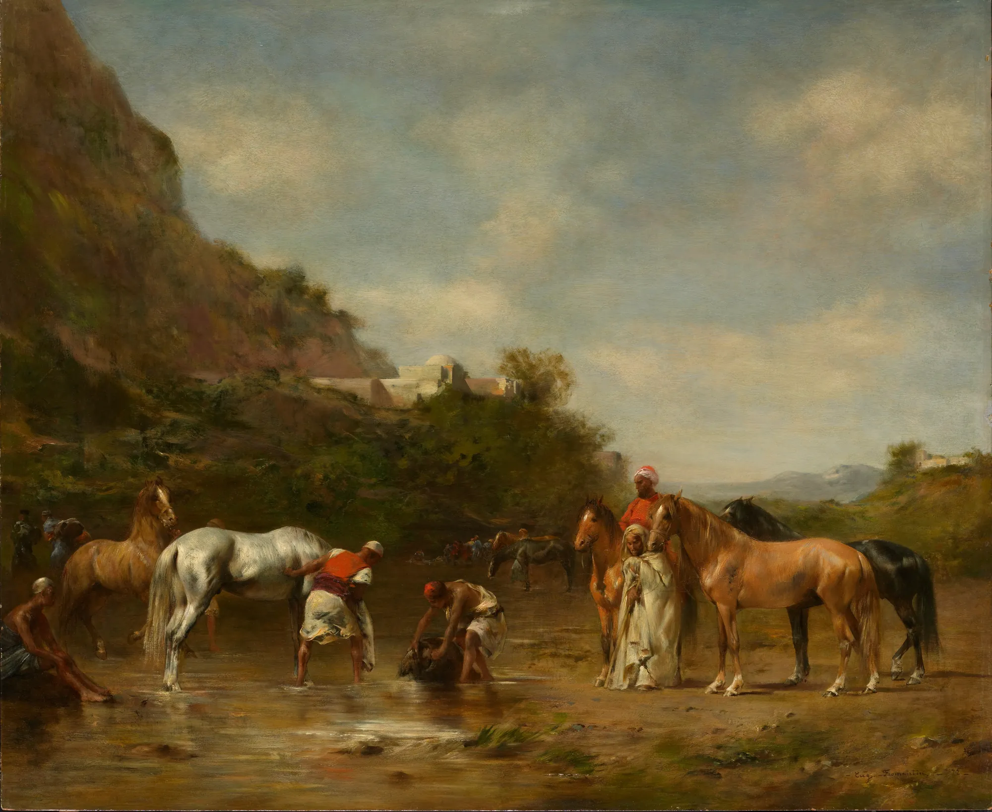 Arabs Watering Their Horses