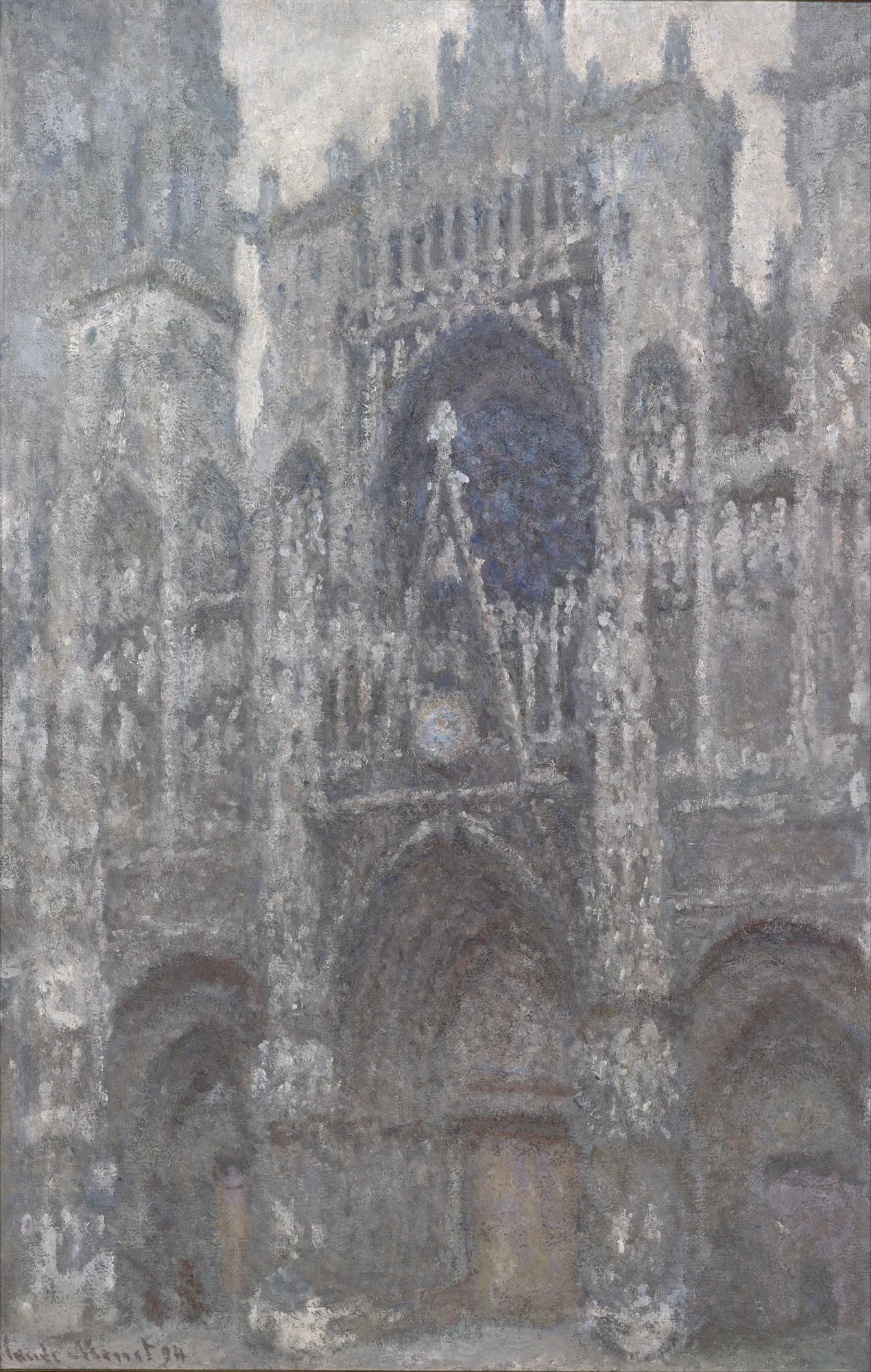 Rouen Cathedral, Portal, Cloudy Weather