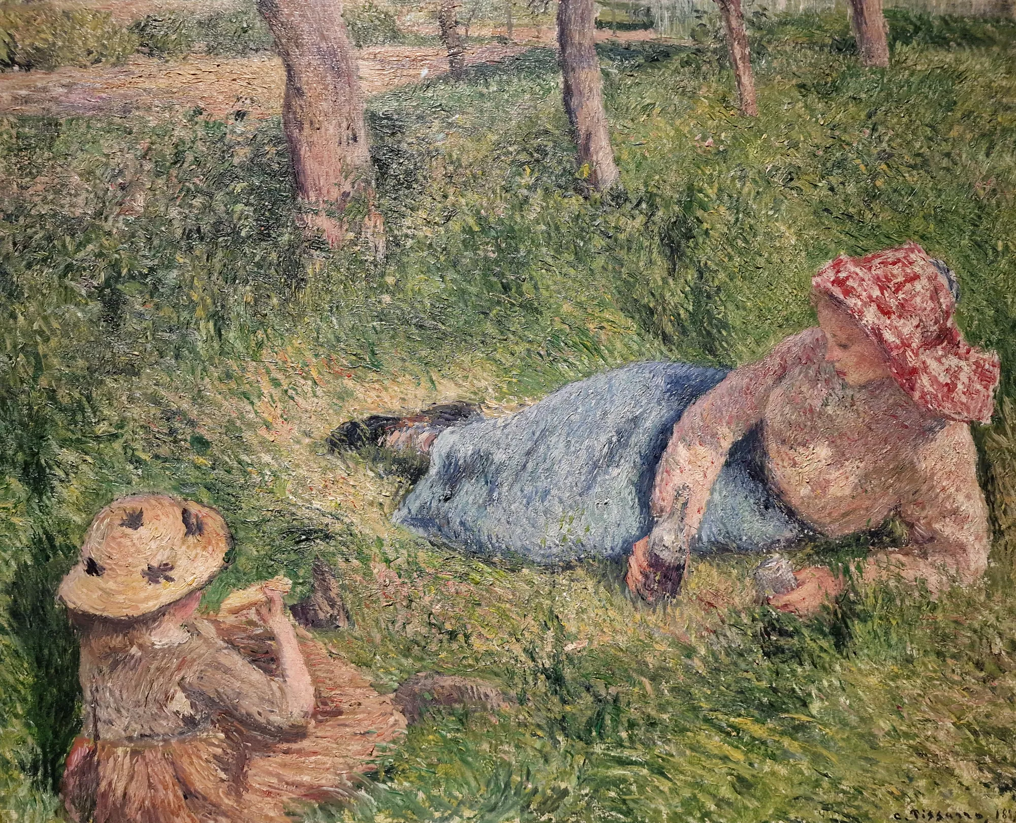 Afternoon Break: Girl and Young Peasant Woman Resting