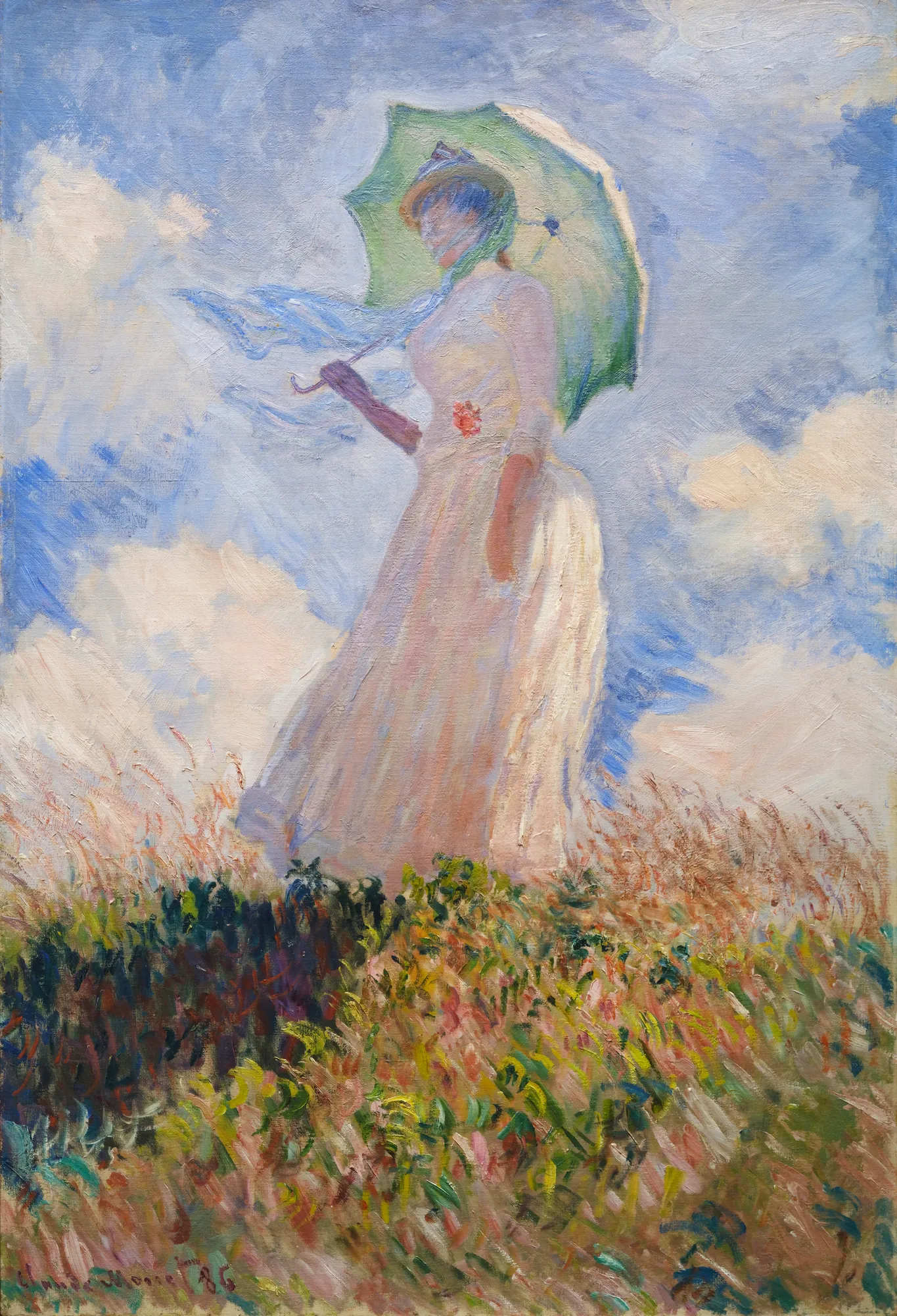Claude Monet · Woman with a Parasol, facing left