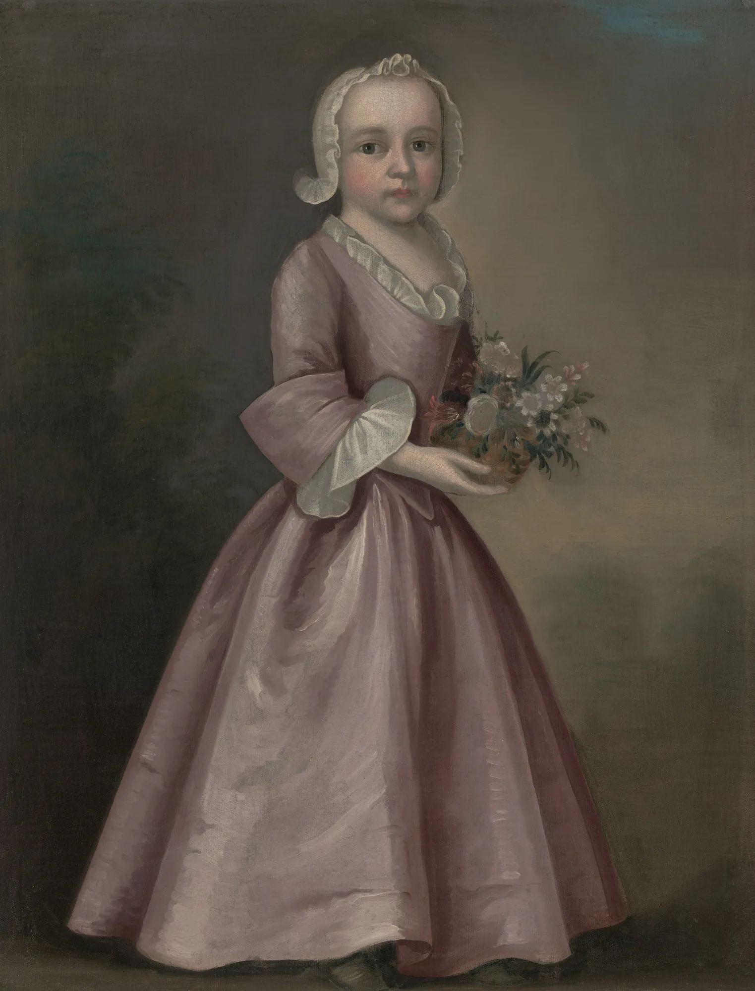 Little Girl Holding Flowers