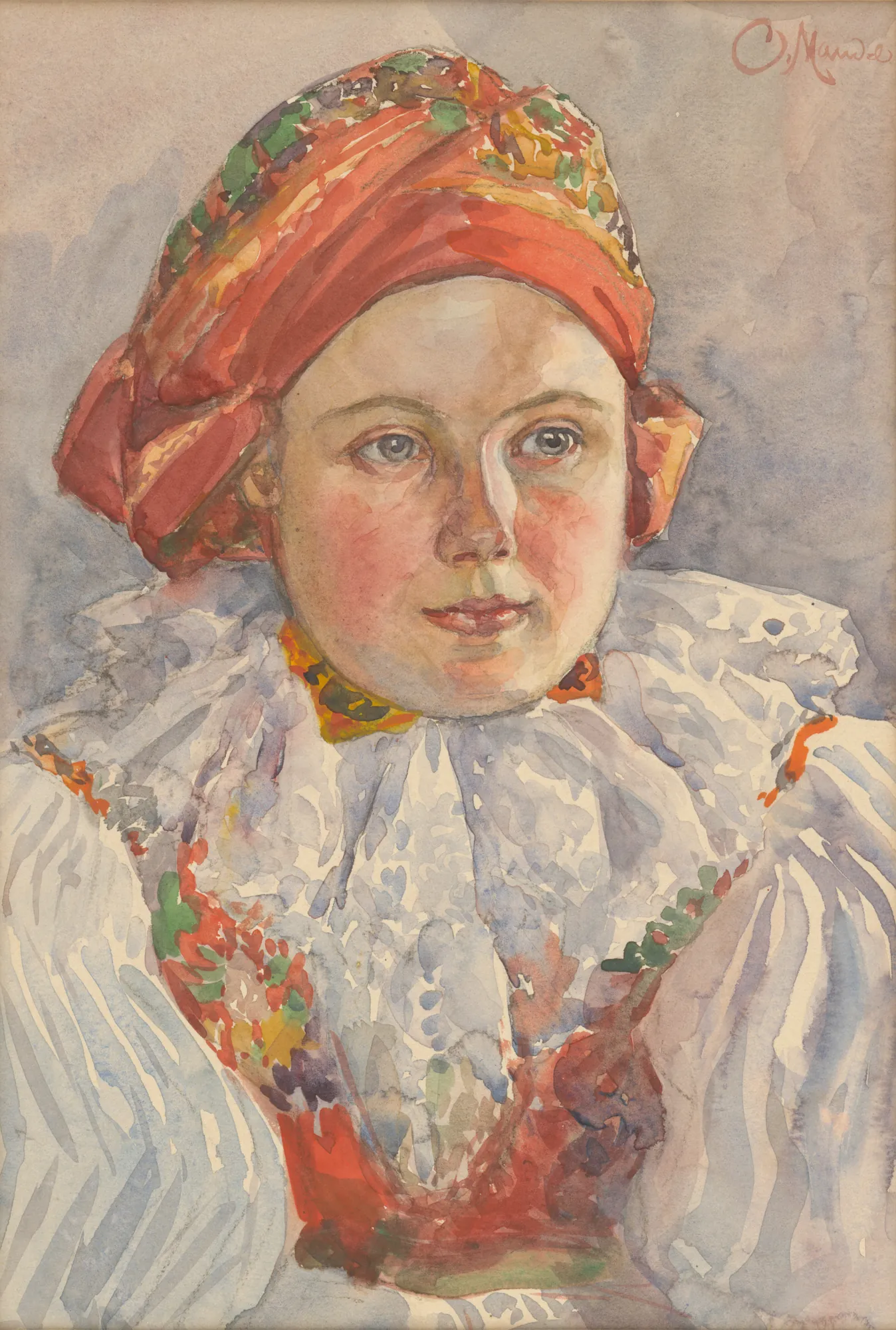 Head of a Moravian Girl