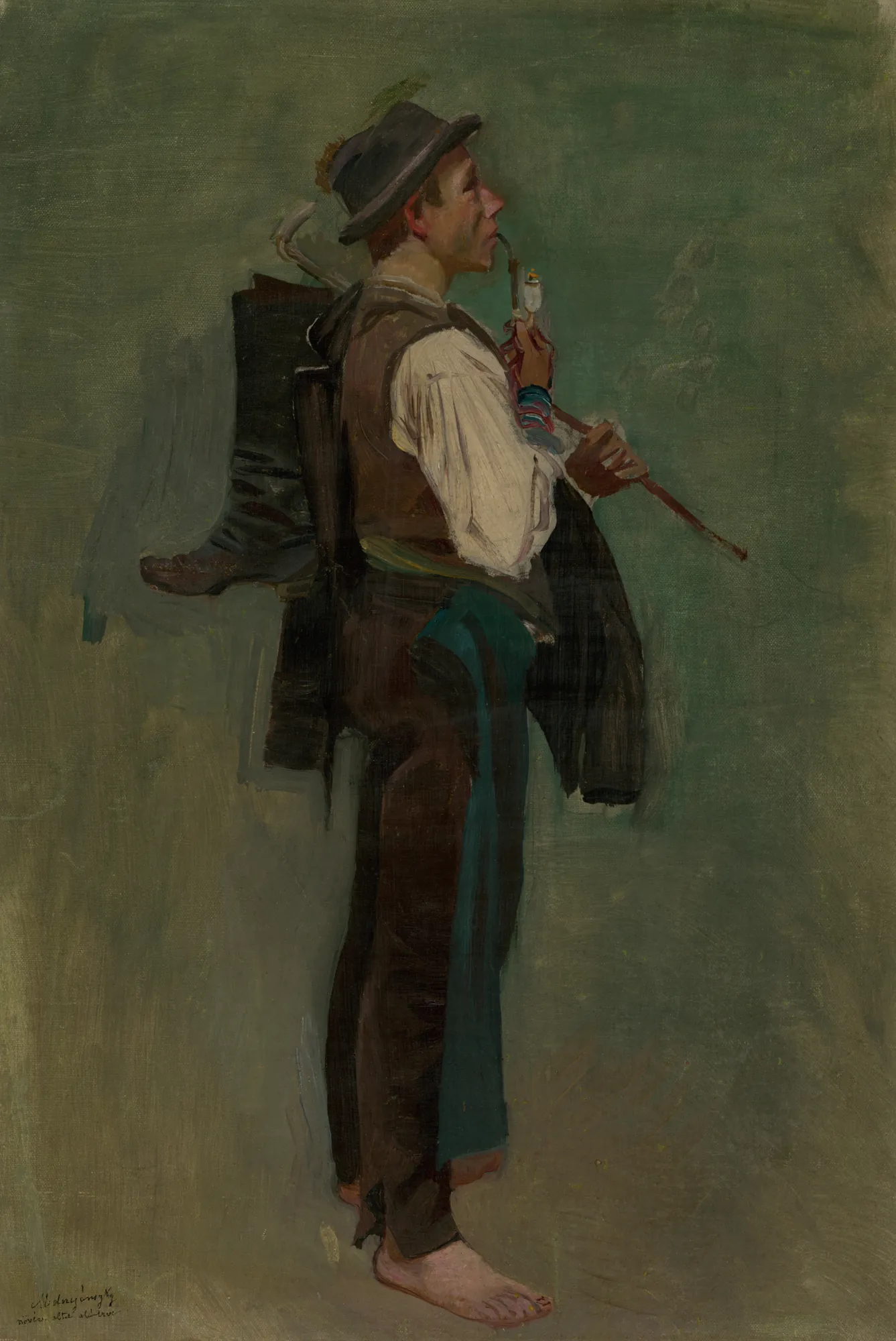 Young Man with Pipe