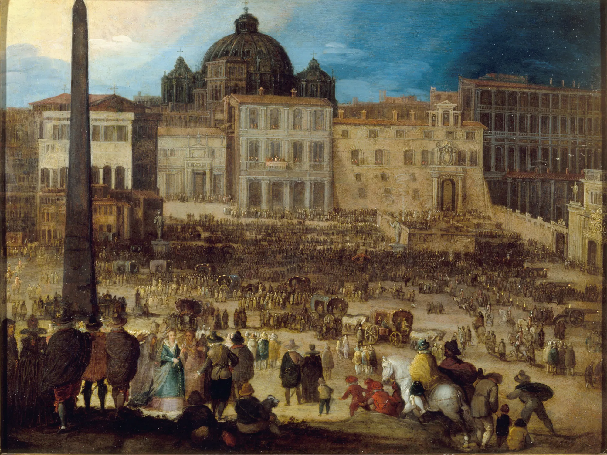 View of St. Peter's Square in Rome during the Election of Pope Clement VIII