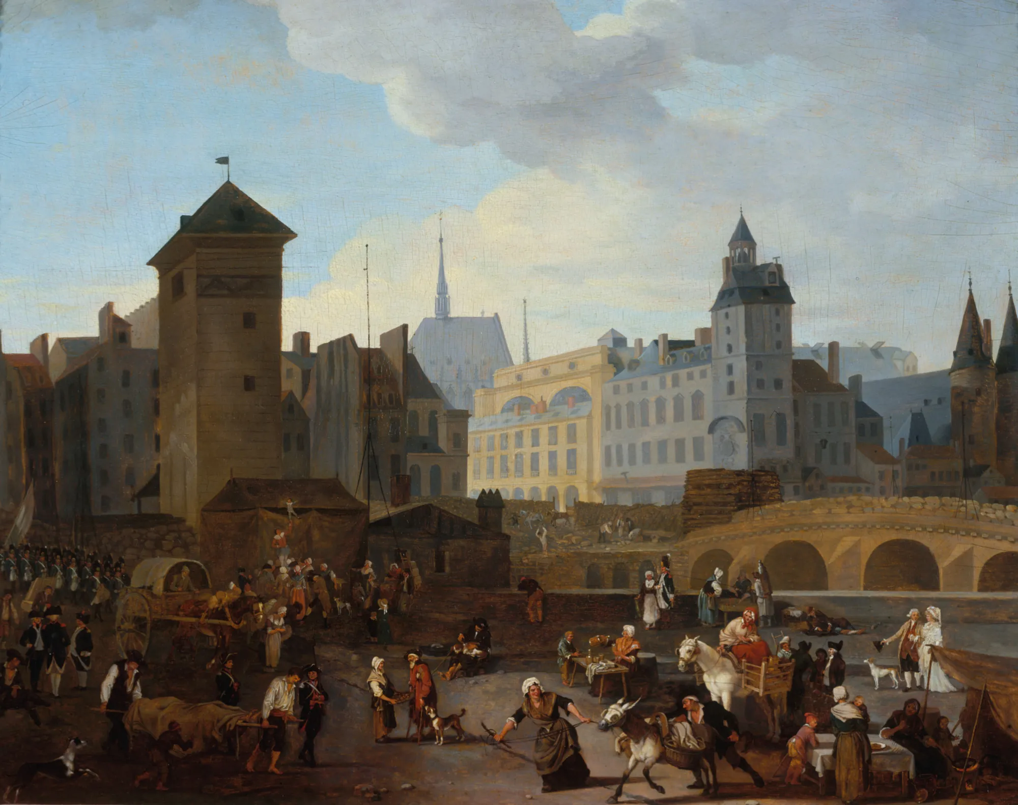 Le Palais et la Pompe Notre-Dame vus du Quai Pelletier
