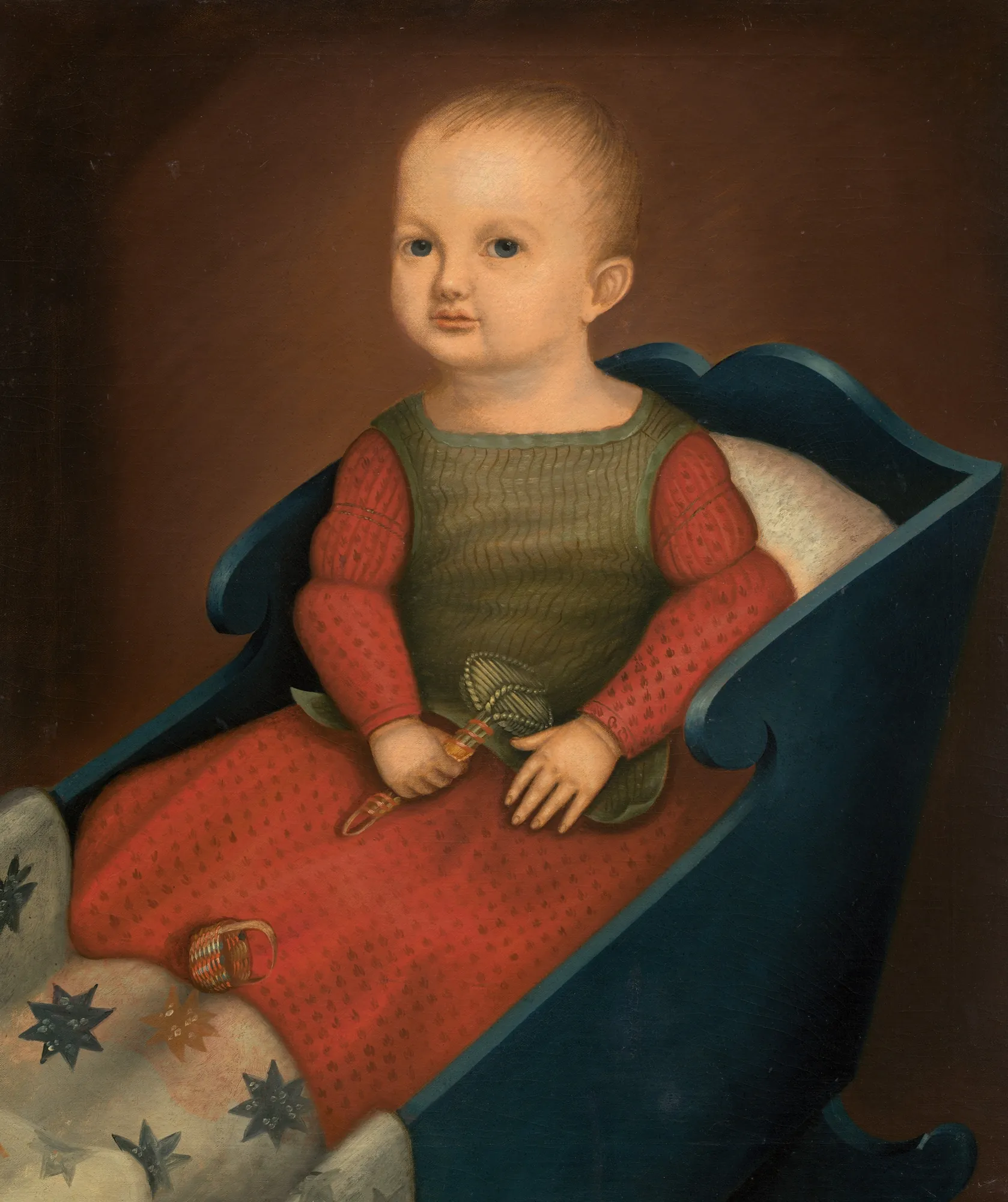 Baby in Blue Cradle