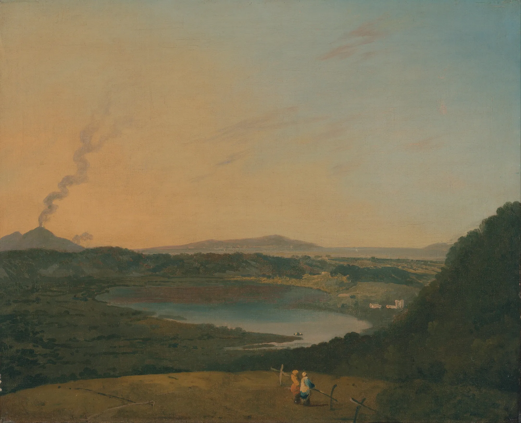 Lago d'Agnano with Vesuvius in the Distance