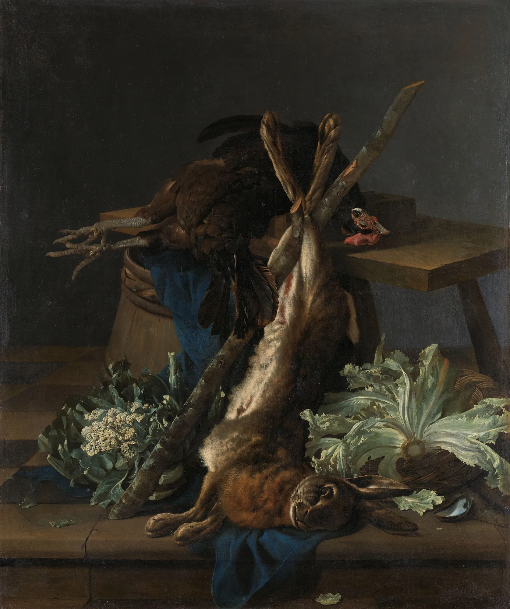 Still Life with Hare and Black Rooster
