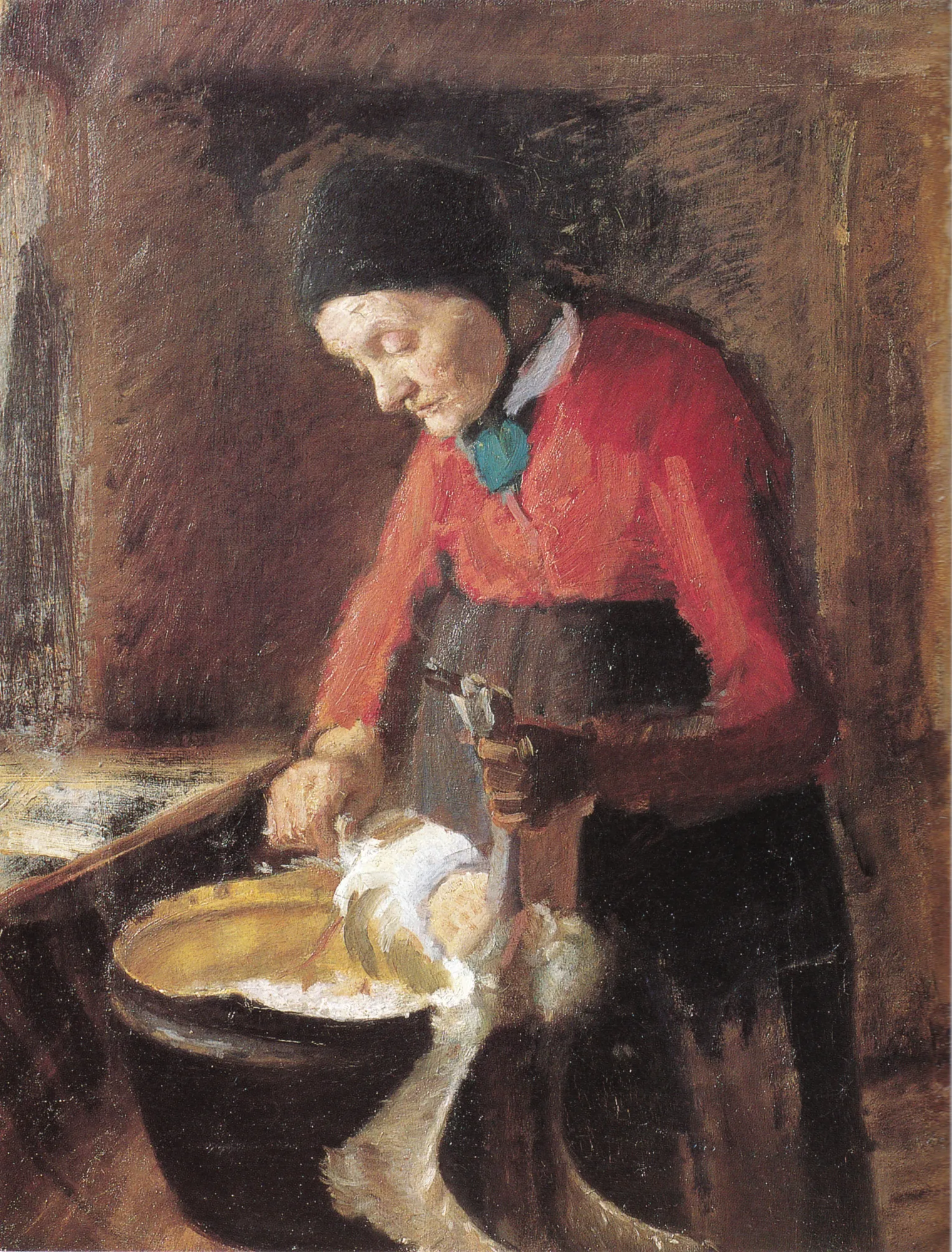 Old Lene Plucking a Goose
