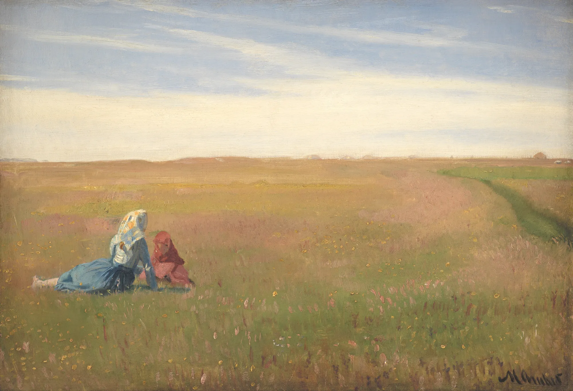 Two Girls in a Field. A Summer’s Day