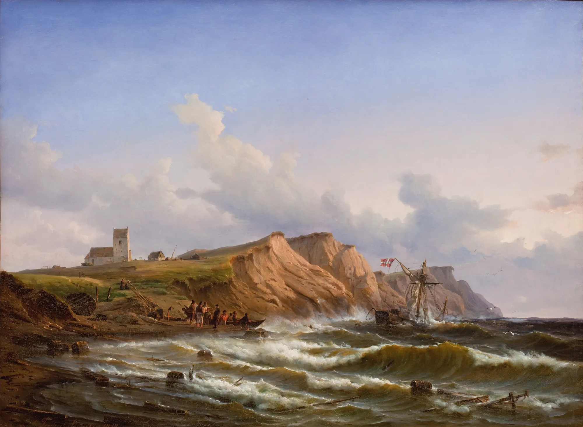Shipwreck after a Storm off the West Coast of Jutland near Ferring Church