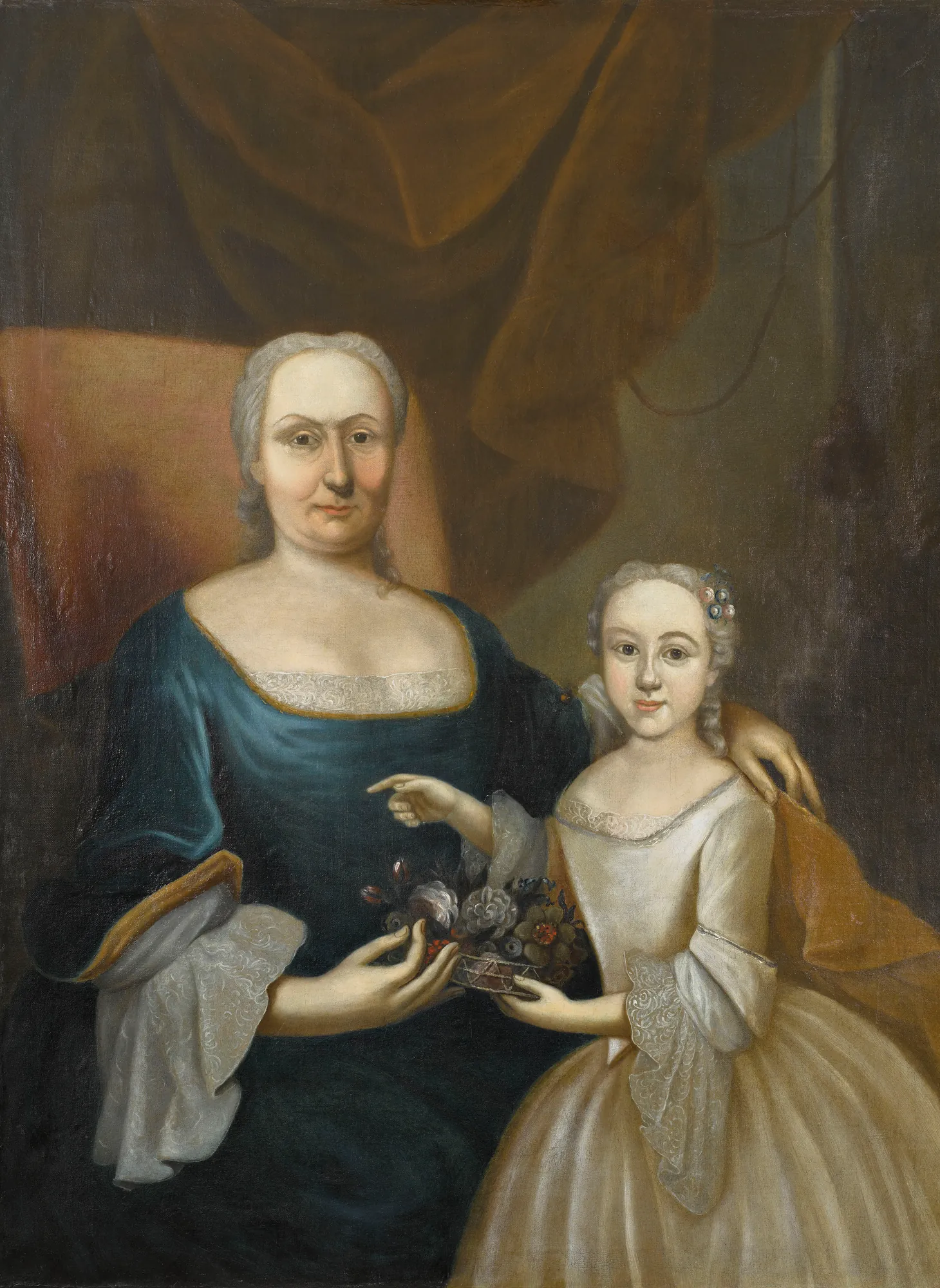 Portrait of Barbe-Catherine de Goër de Hervé and her granddaughter Catherine-Thérèse
