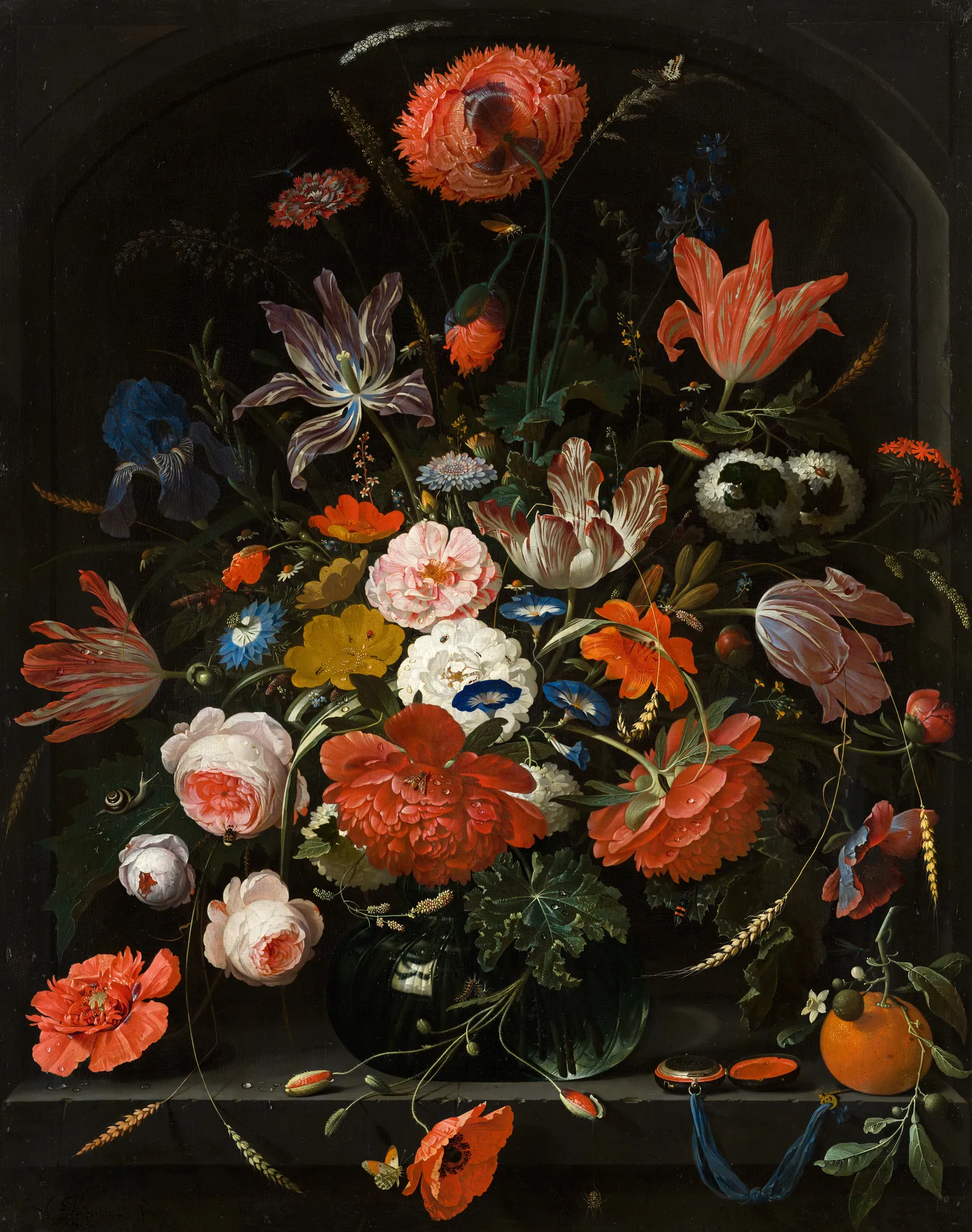 Flowers in a Glass Vase