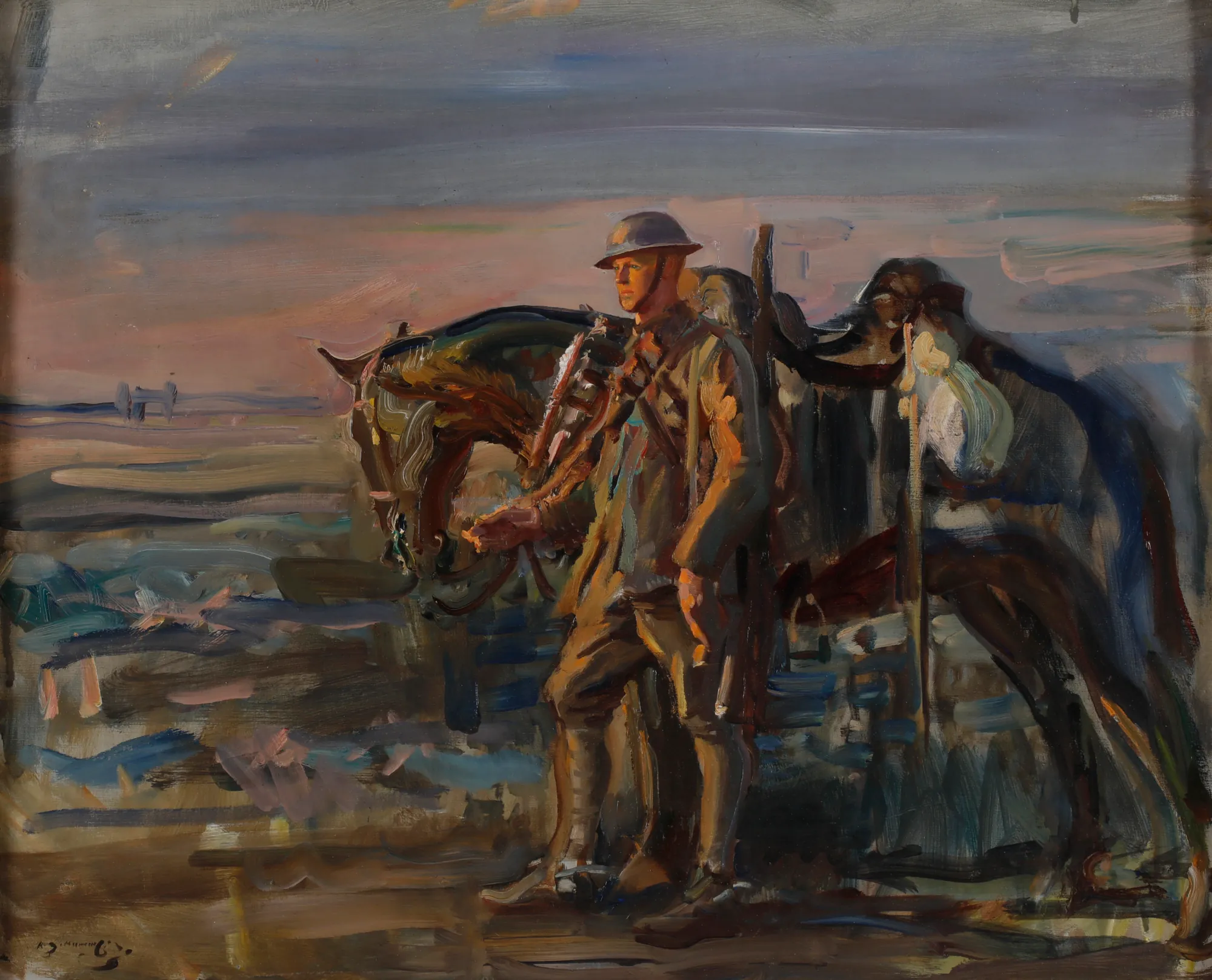 A Canadian Trooper and his Horse