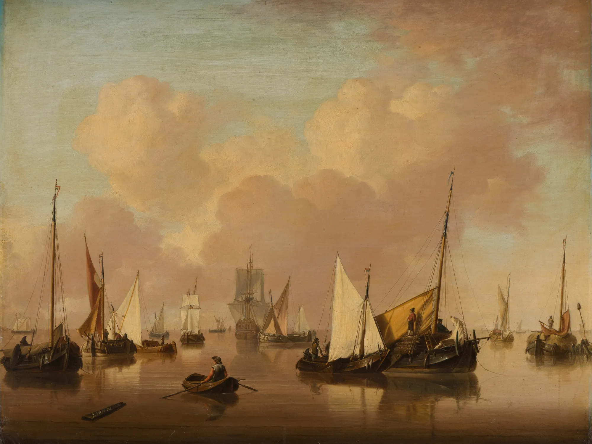 Boats and Sailboats on a Quiet Sea