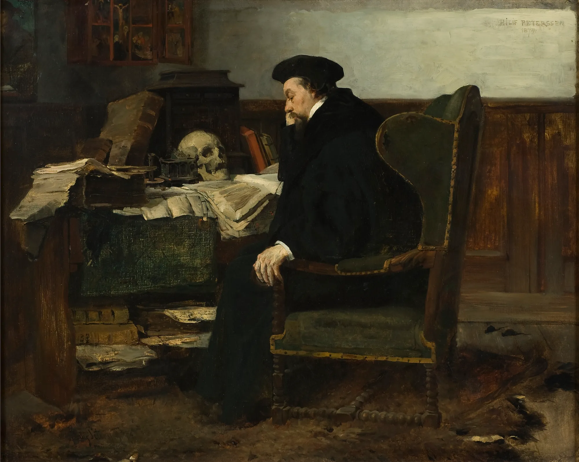 Absorbed in his Studies