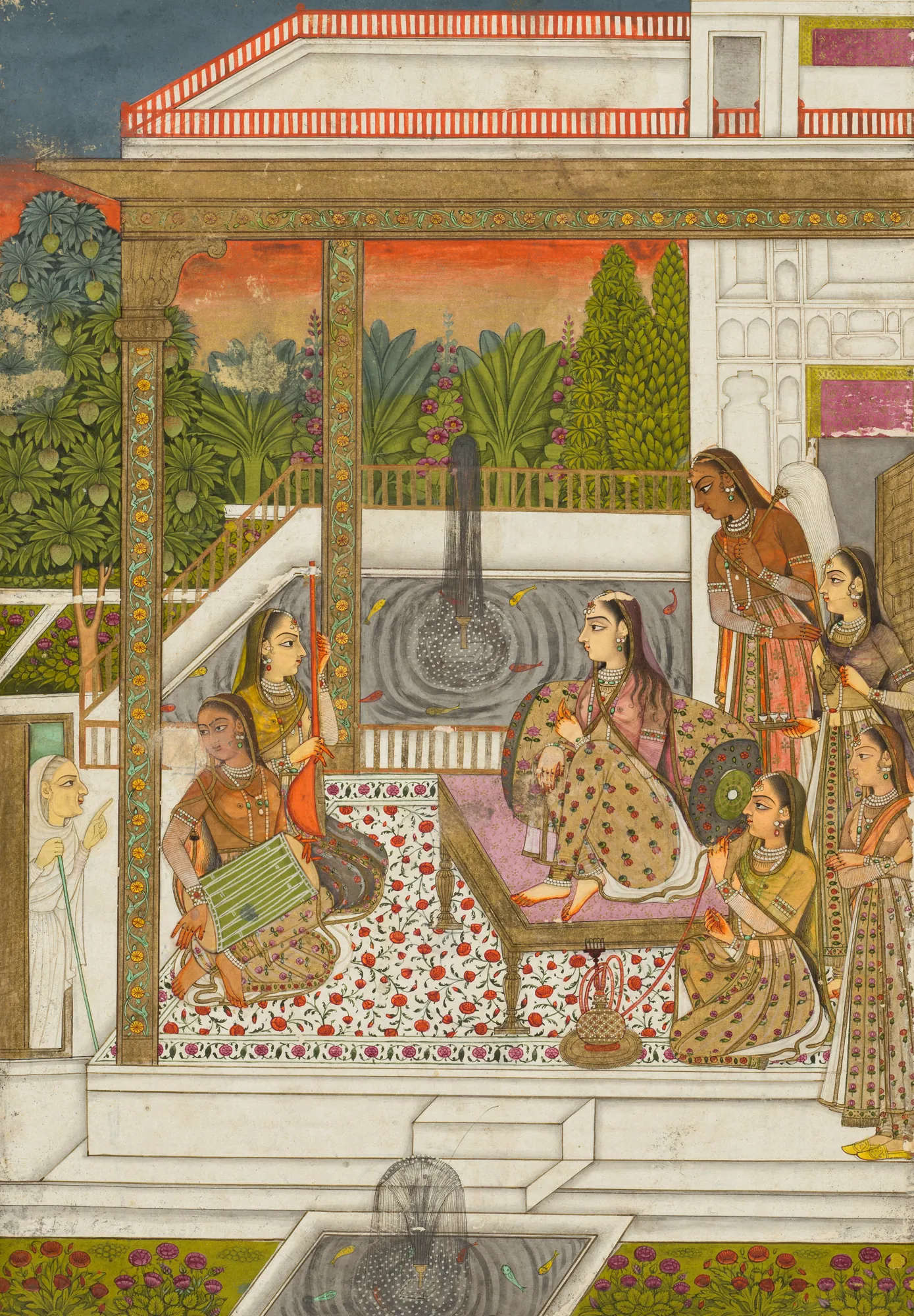 A Princess with Attendants on a Terrace