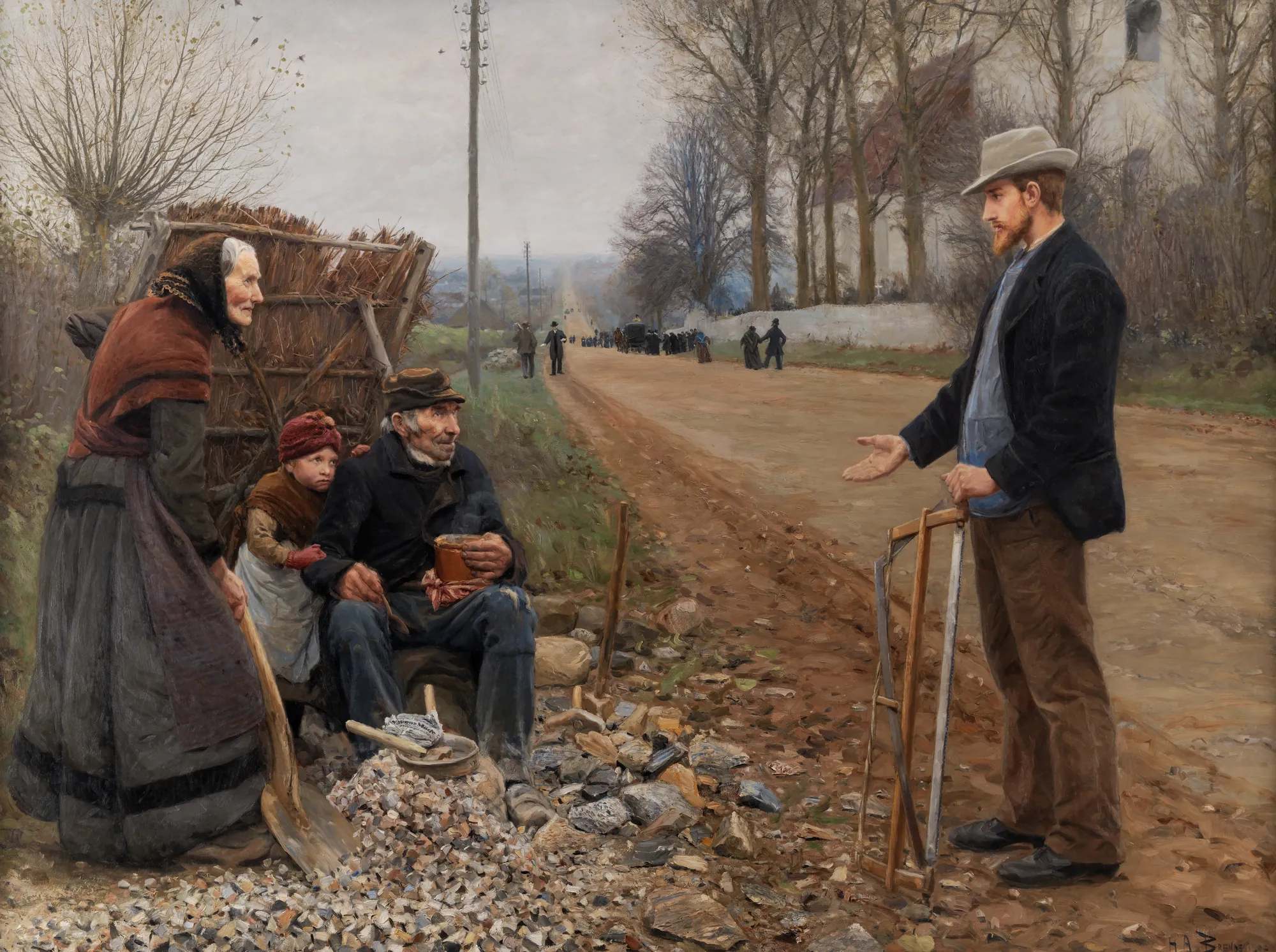 People by a Road