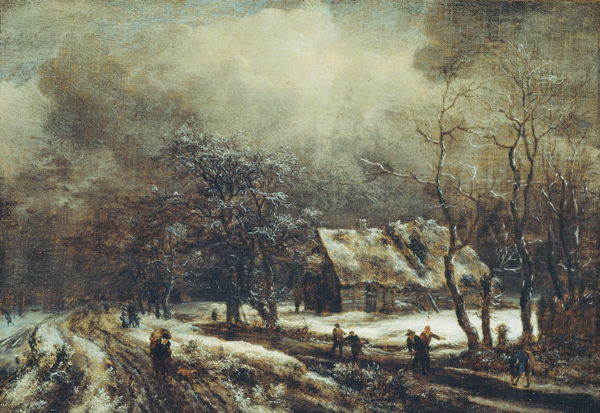 Winter Landscape with Ice Skaters
