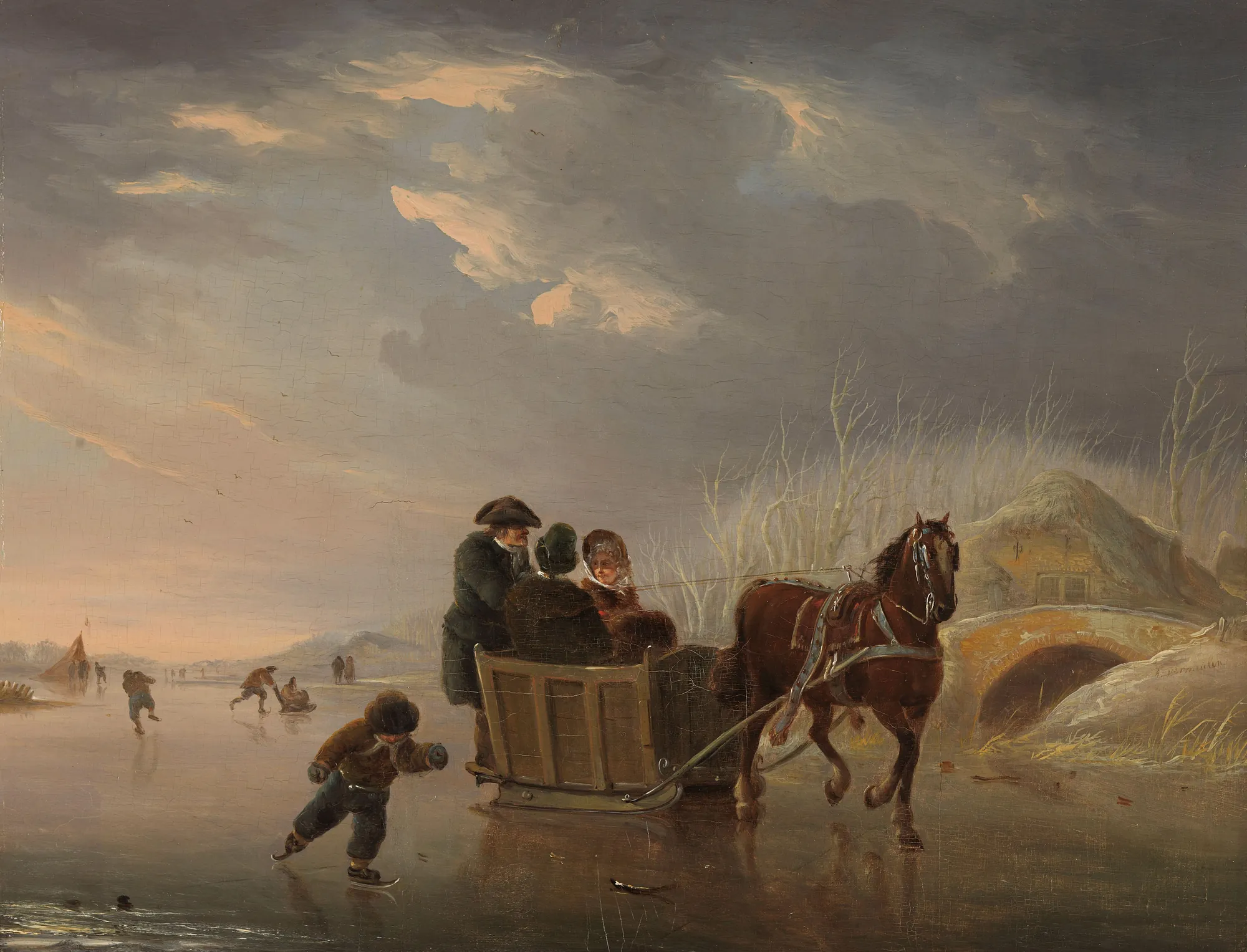 Winter Scene (Horse-Sleigh on the Ice)