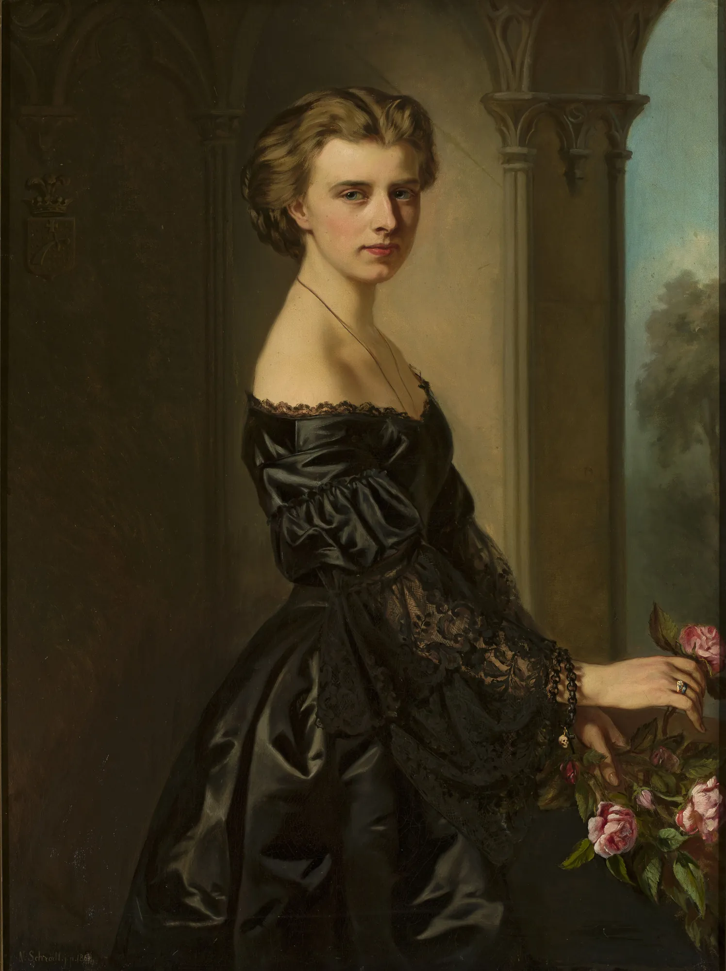Portrait of a Young Woman with Roses