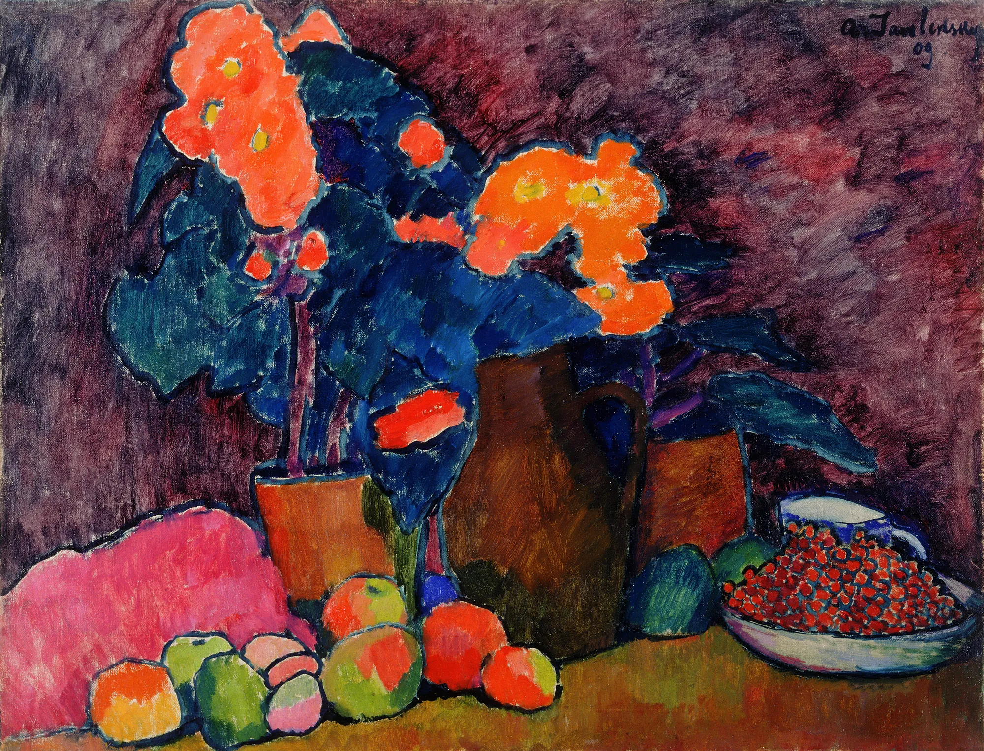 Flowers, Fruit and Jug