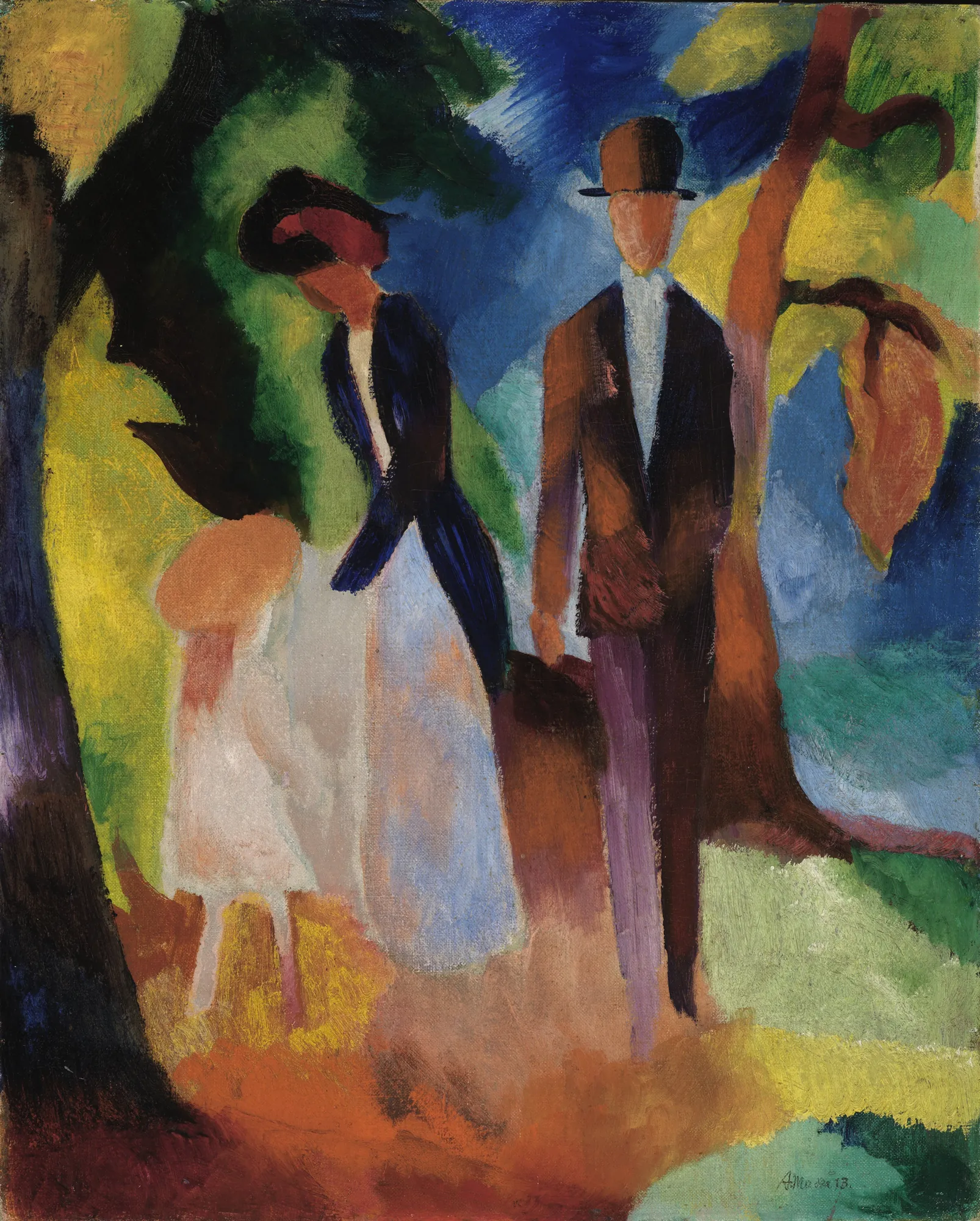 People by a Blue Lake