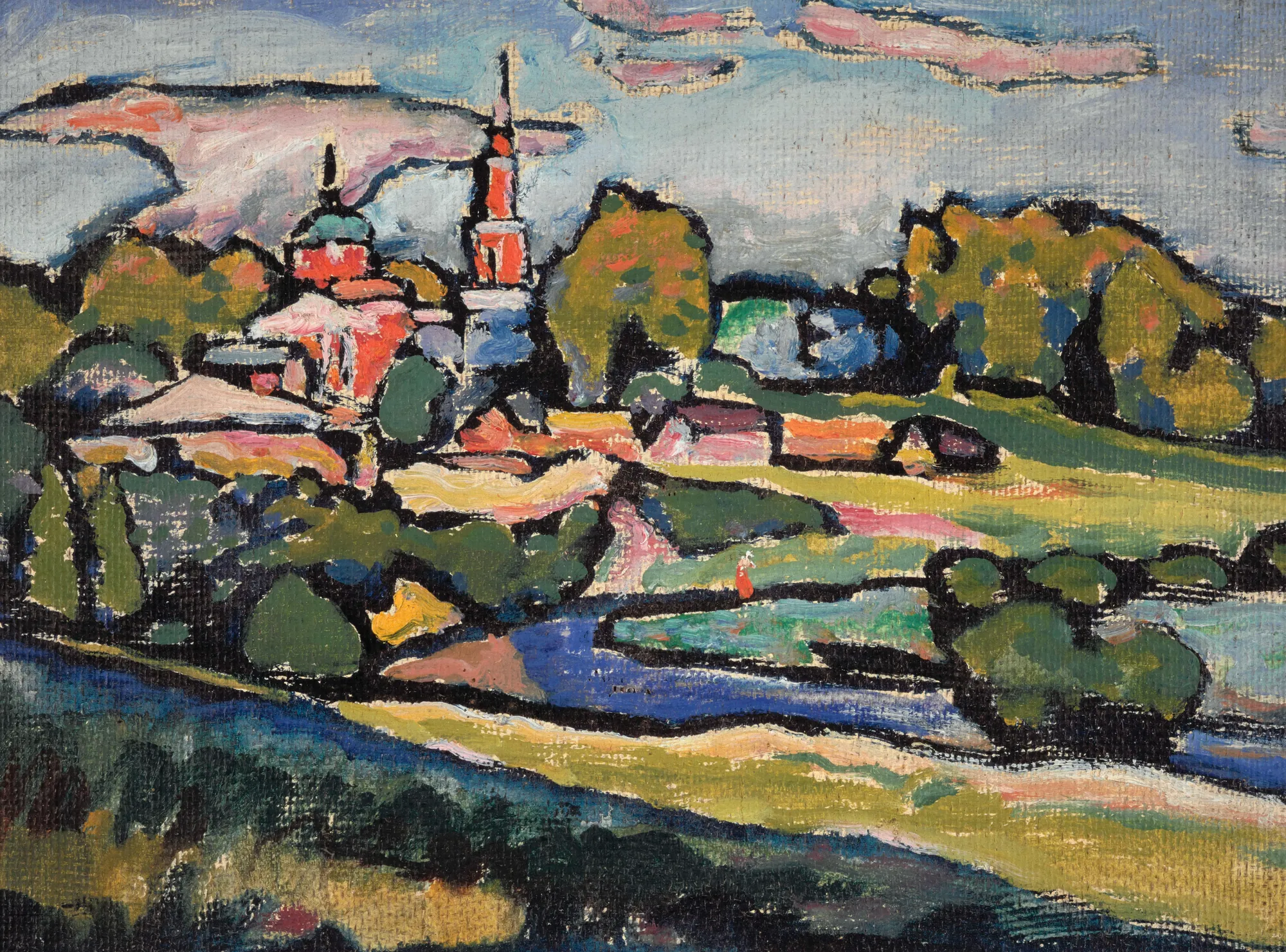 Akhtyrka, Landscape with Red Church