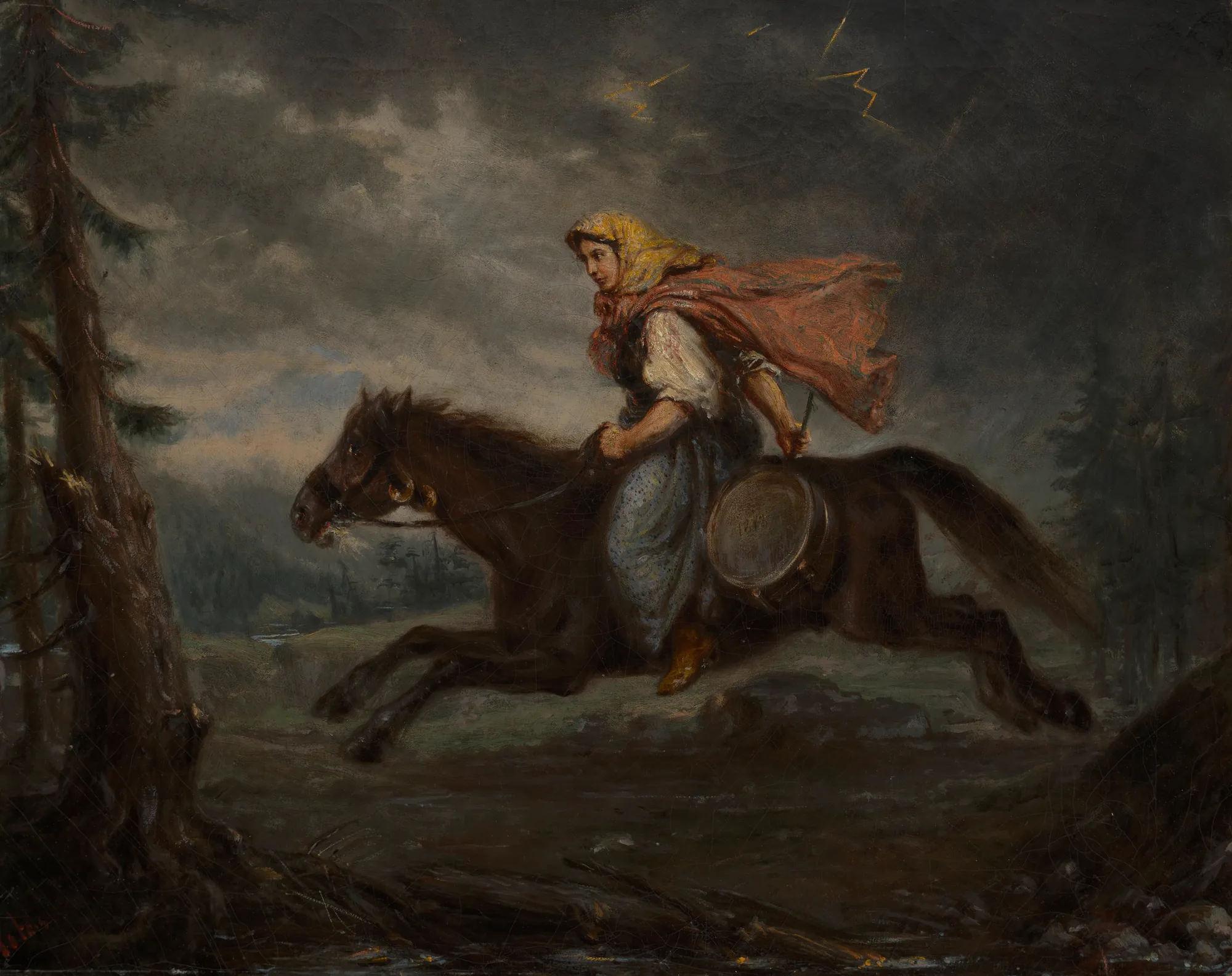 Highlander Woman on Horseback