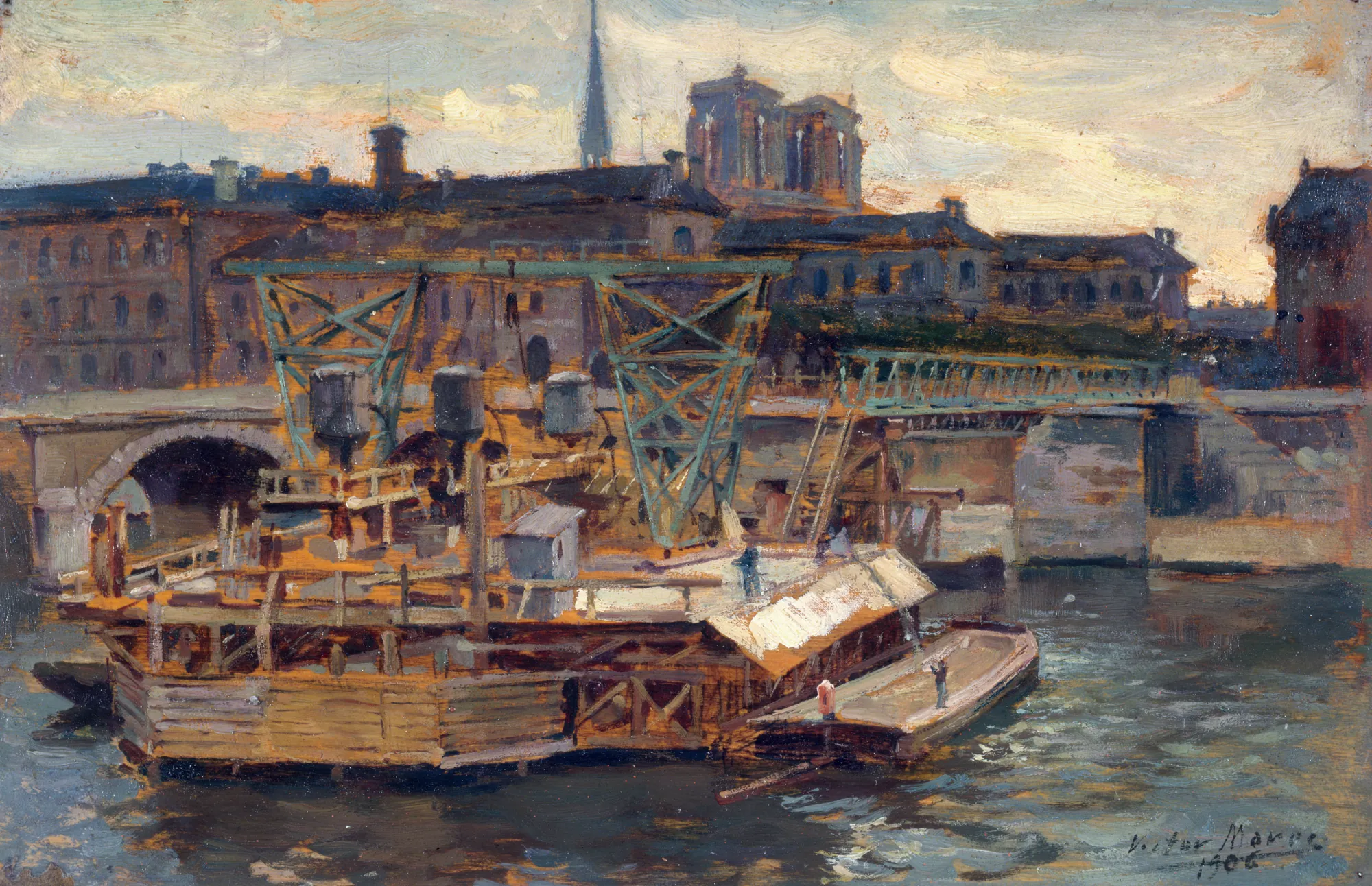 Les Travaux du Métropolitain au Pont Notre-Dame