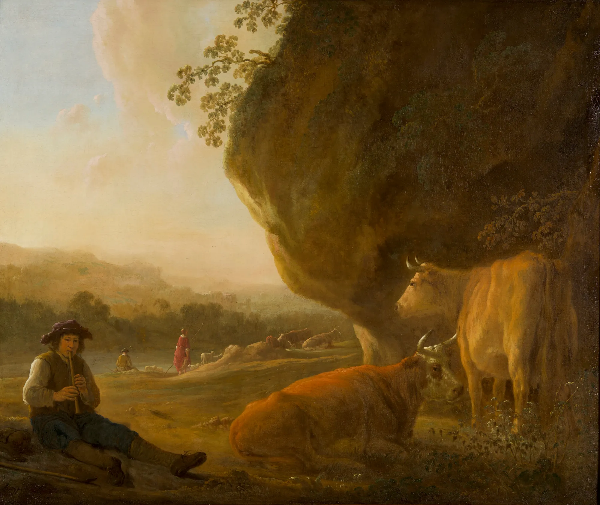 Landscape with Flute-Playing Herder and Cattle