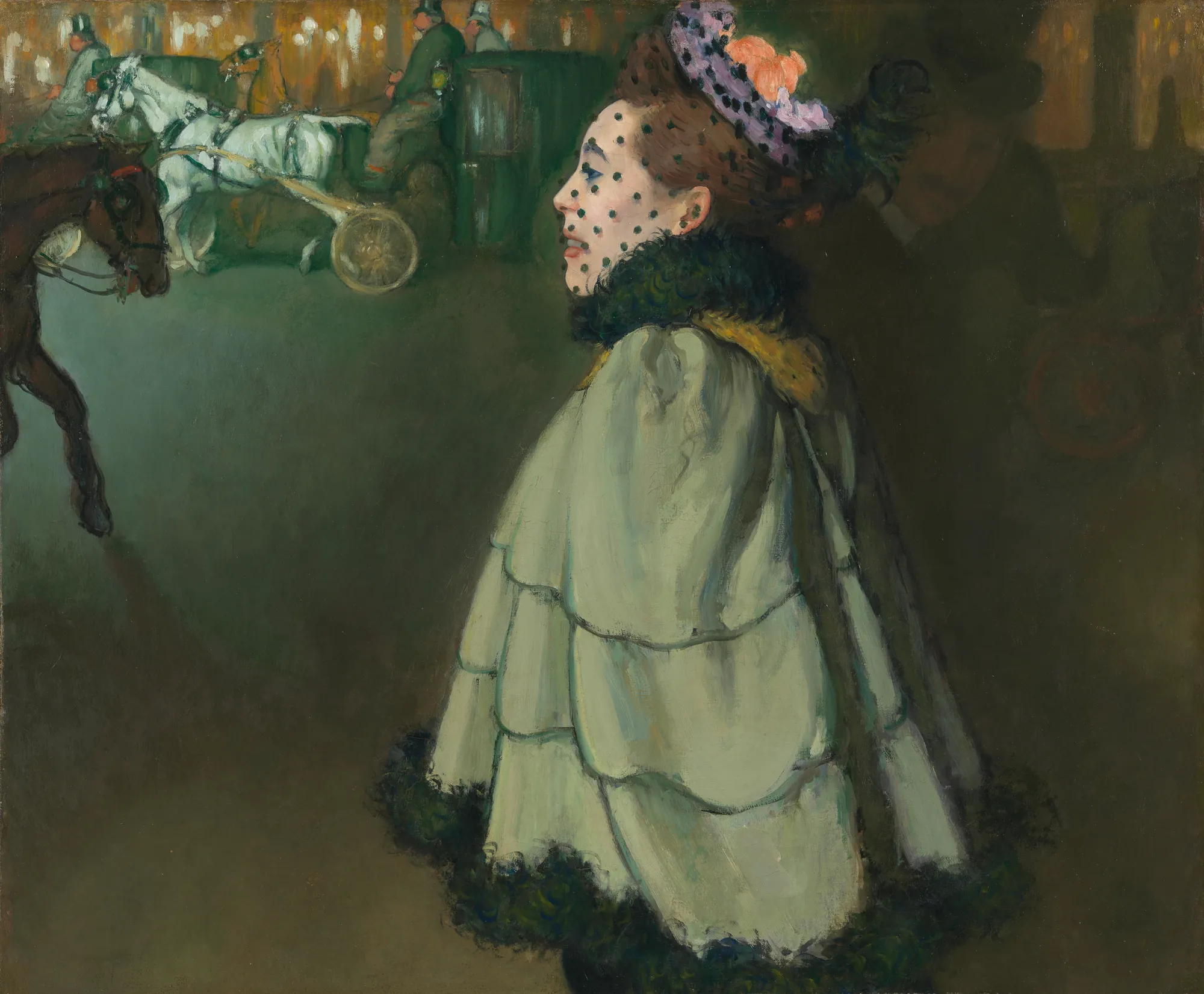 Woman at the Champs-Élysées by Night