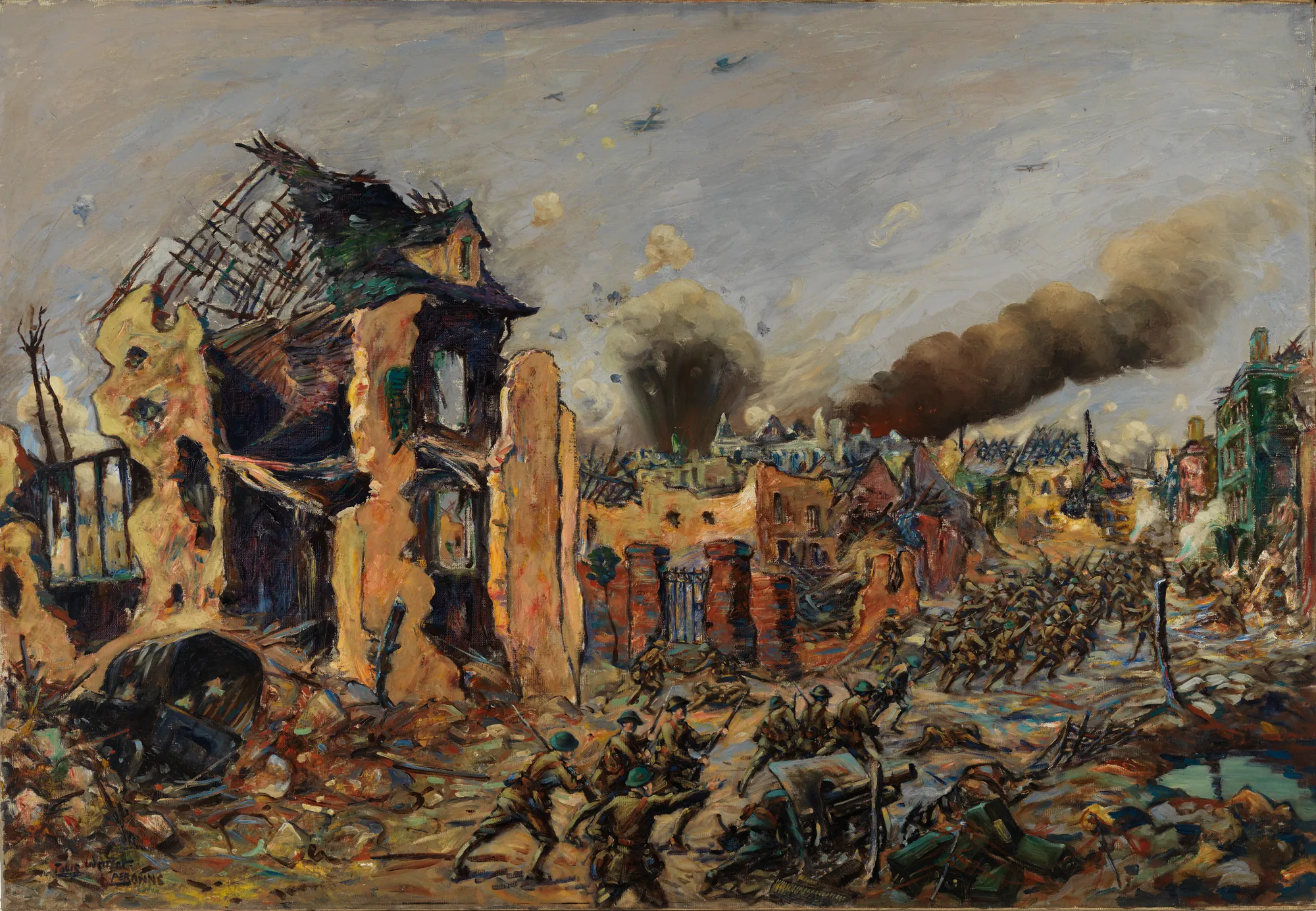 French Canadians Enter Péronne, 1918
