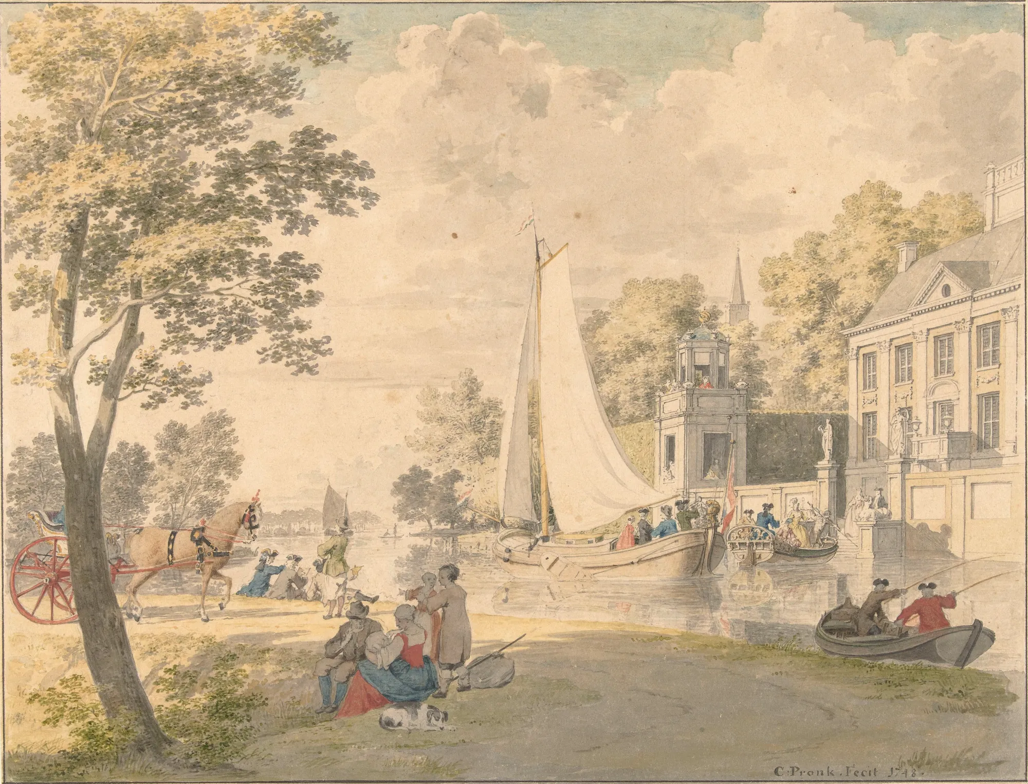 Summer Landscape with Pleasure Boats