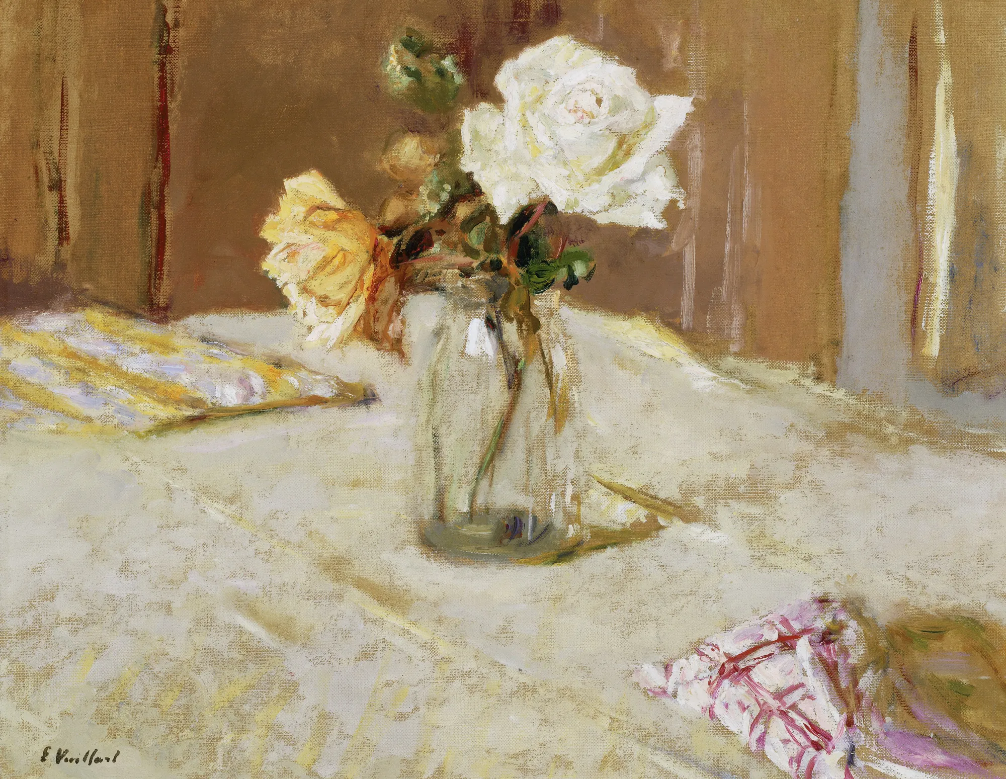 Roses in a Glass Vase