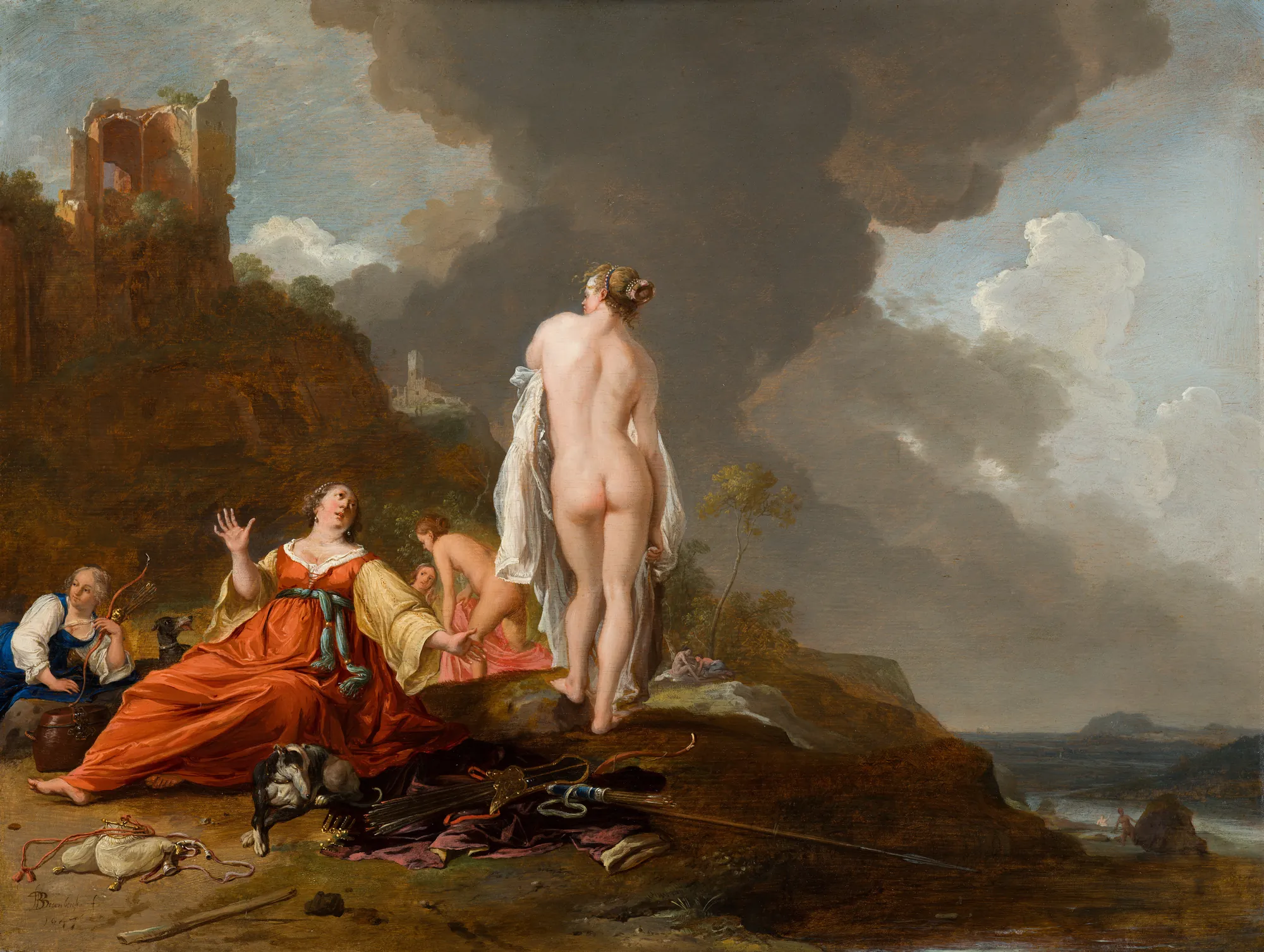 Landscape with Hunting Nymphs