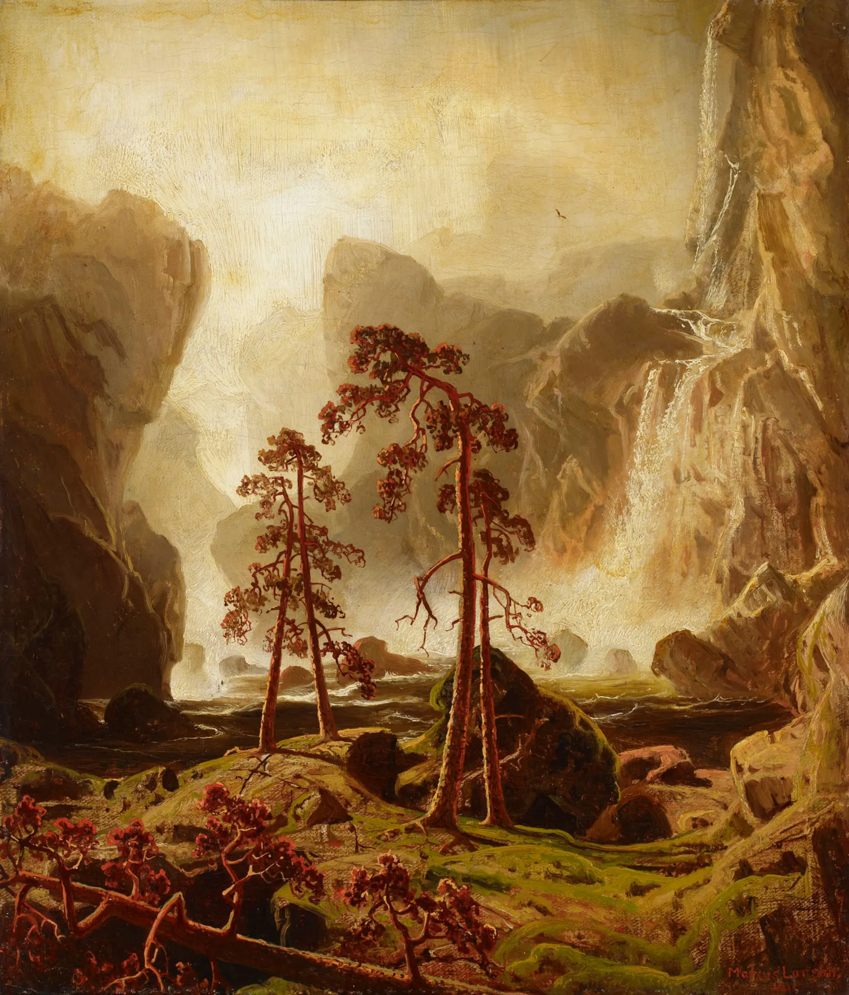 Mountains and Waterfall
