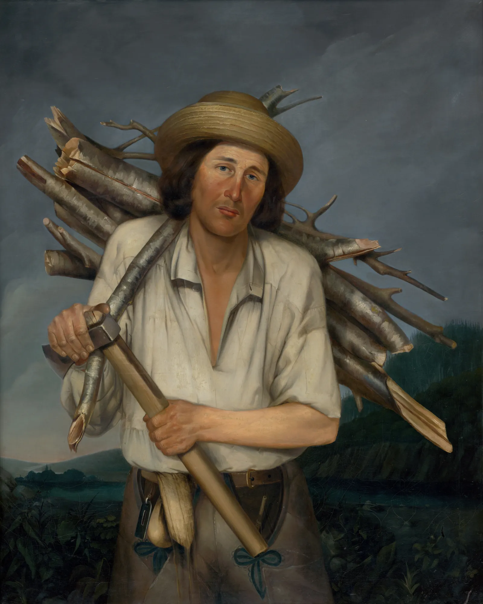Man Carrying Firewood