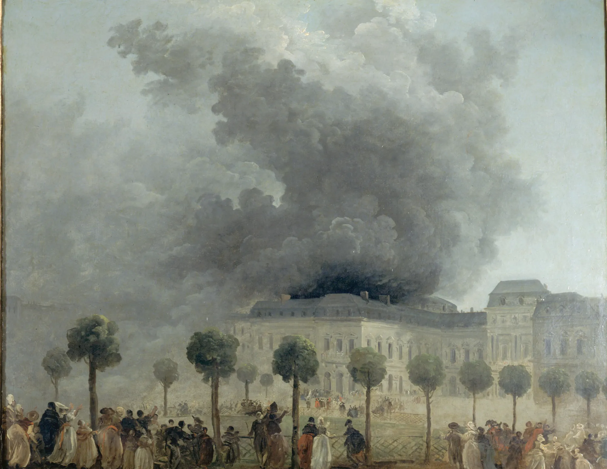 Fire at the Opera, Seen from the Gardens of the Palais-Royal