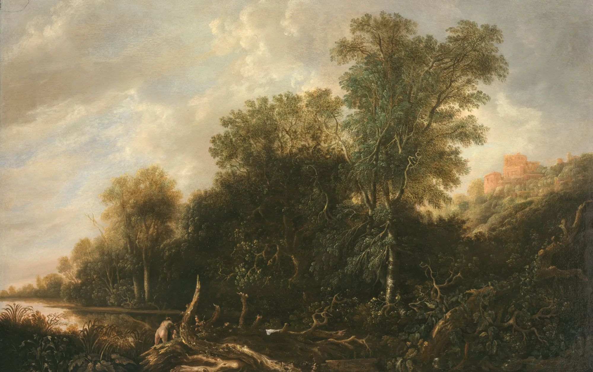 Wooded Landscape with Women Bathing