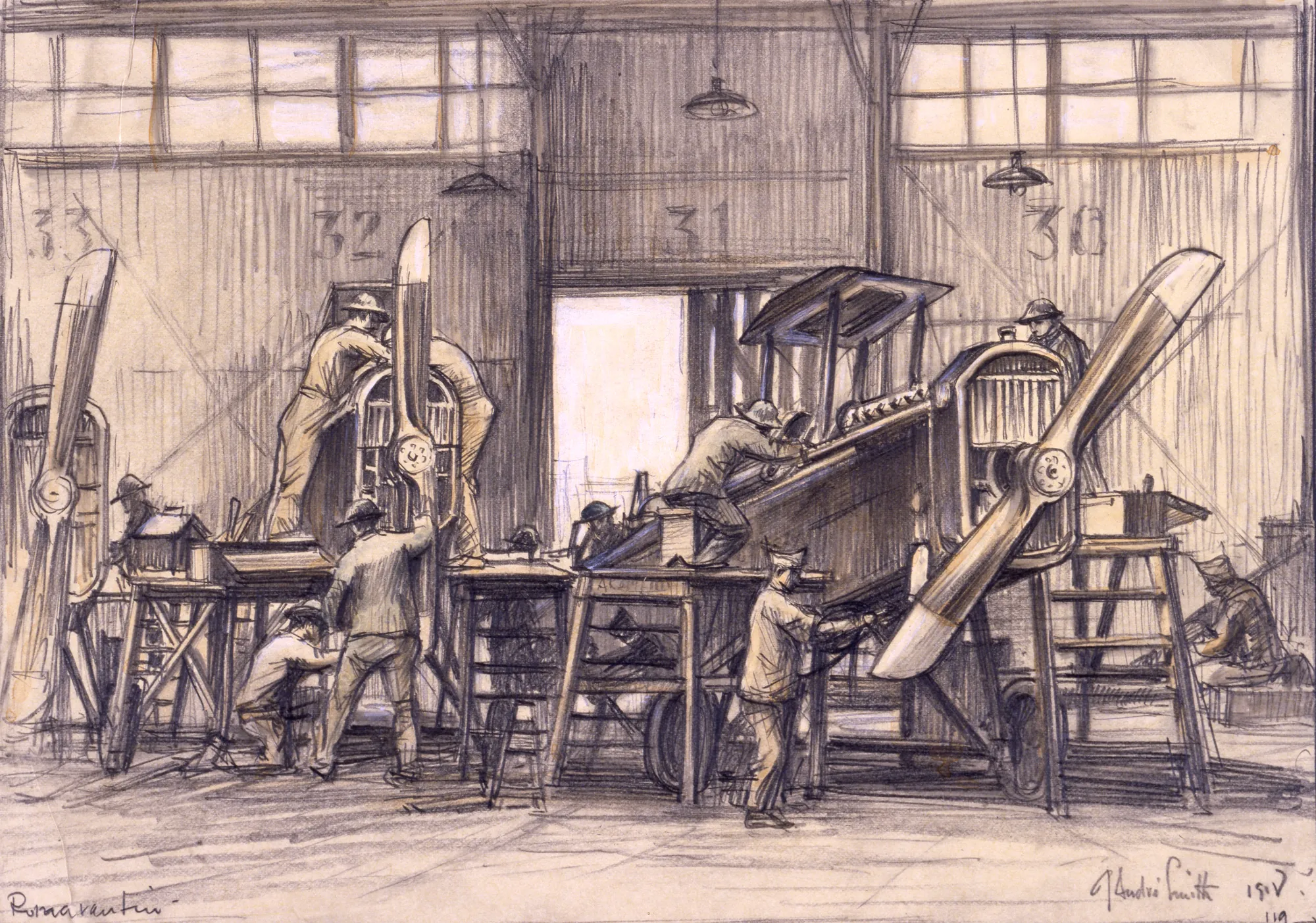 Assembling Liberty Planes at Romorantin