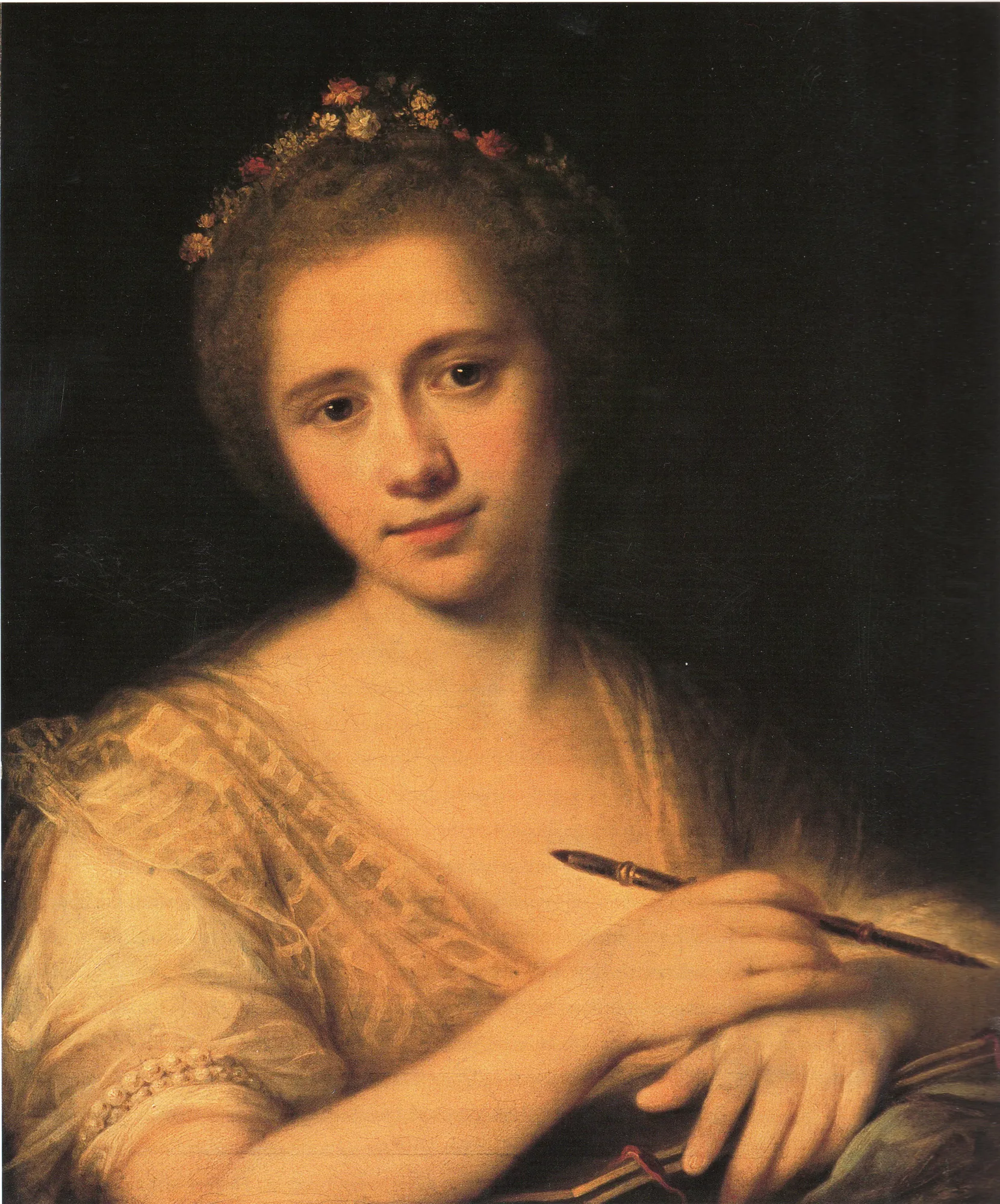 Self-Portrait with Flower-Wreath