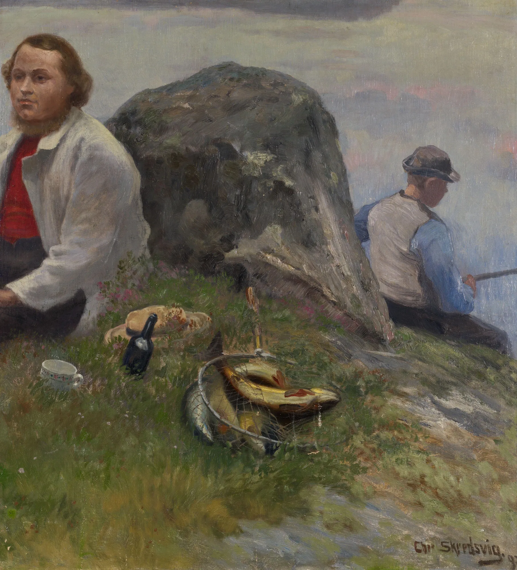 Fishermen by a Rock