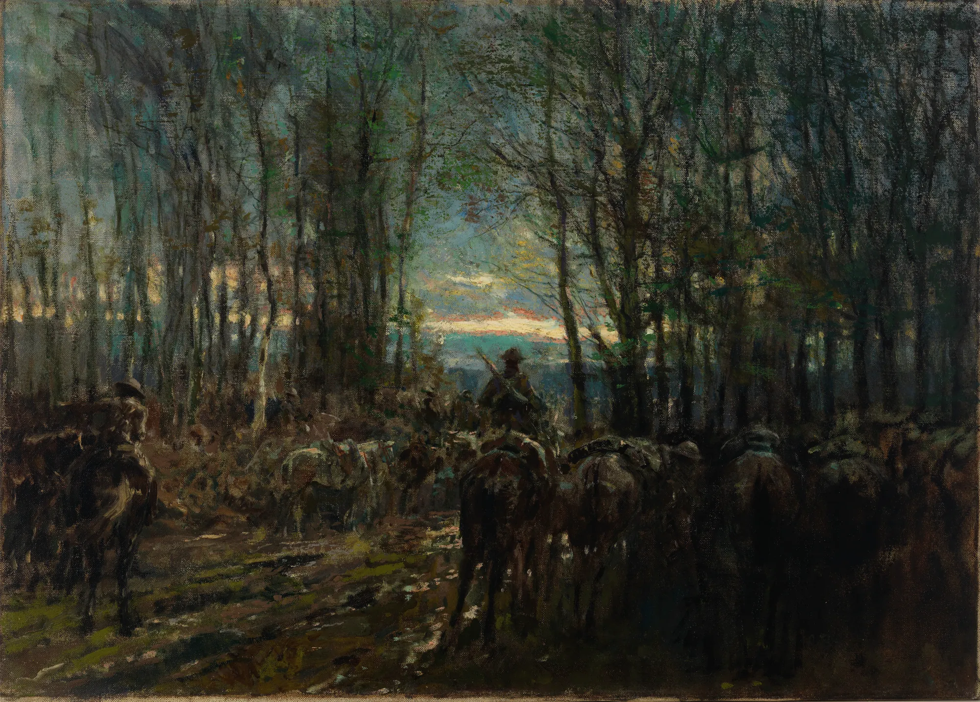 Canadian Cavalry Ready in a Wood